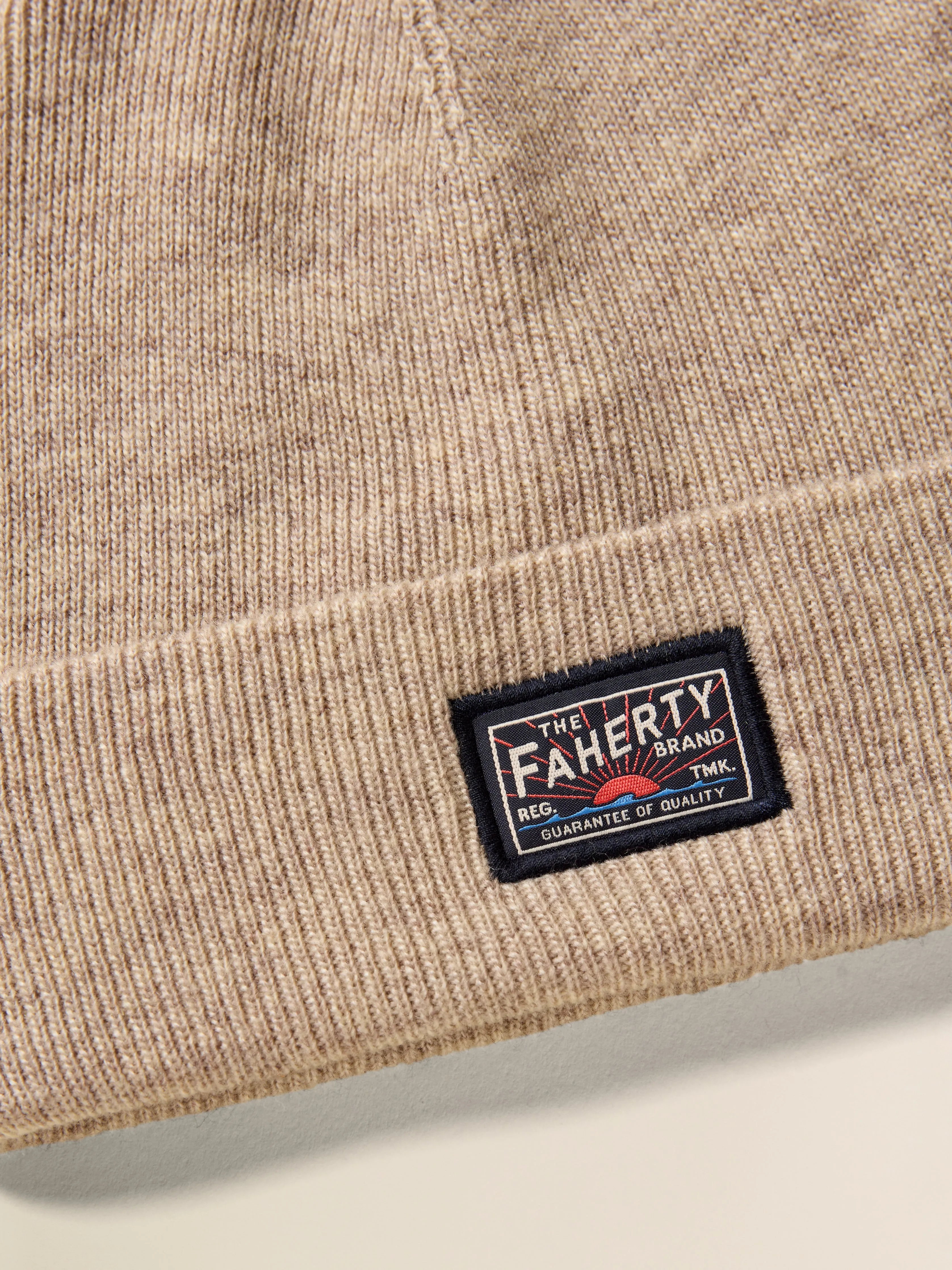 Faherty Logo Beanie - Oatmeal Heather sold by Faherty product image thumbnail 2