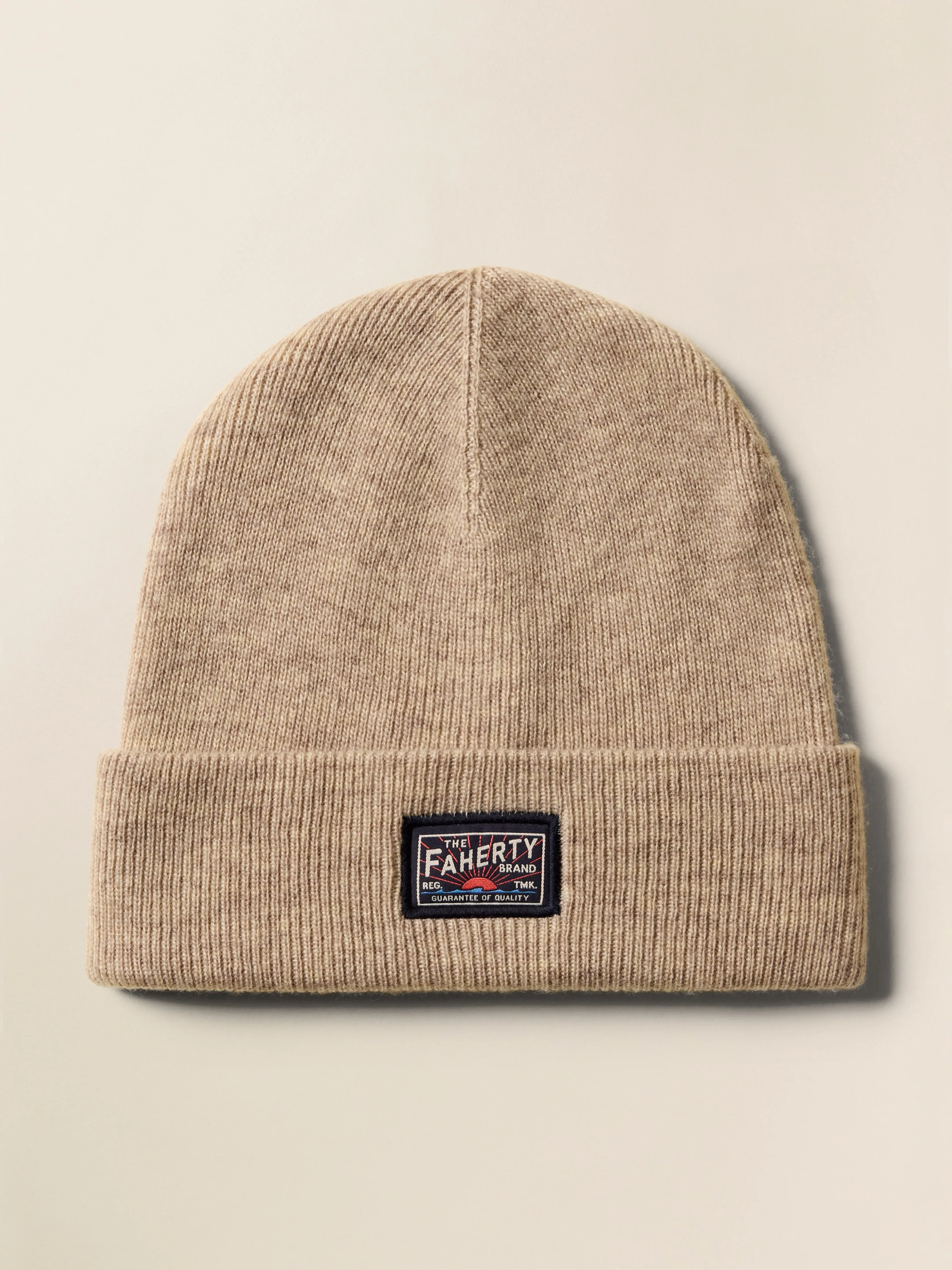 Faherty Logo Beanie - Oatmeal Heather sold by Faherty