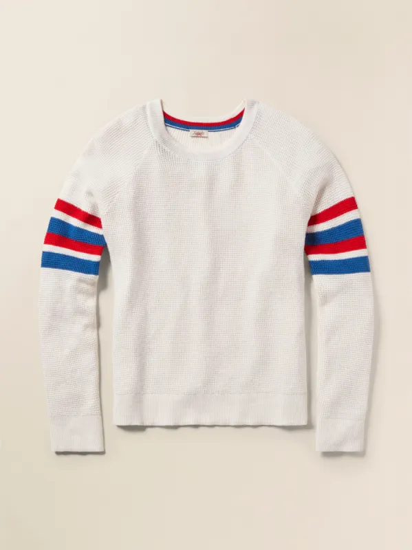 Throwback Waffle Crewneck - Alpine Meadows sold by Faherty