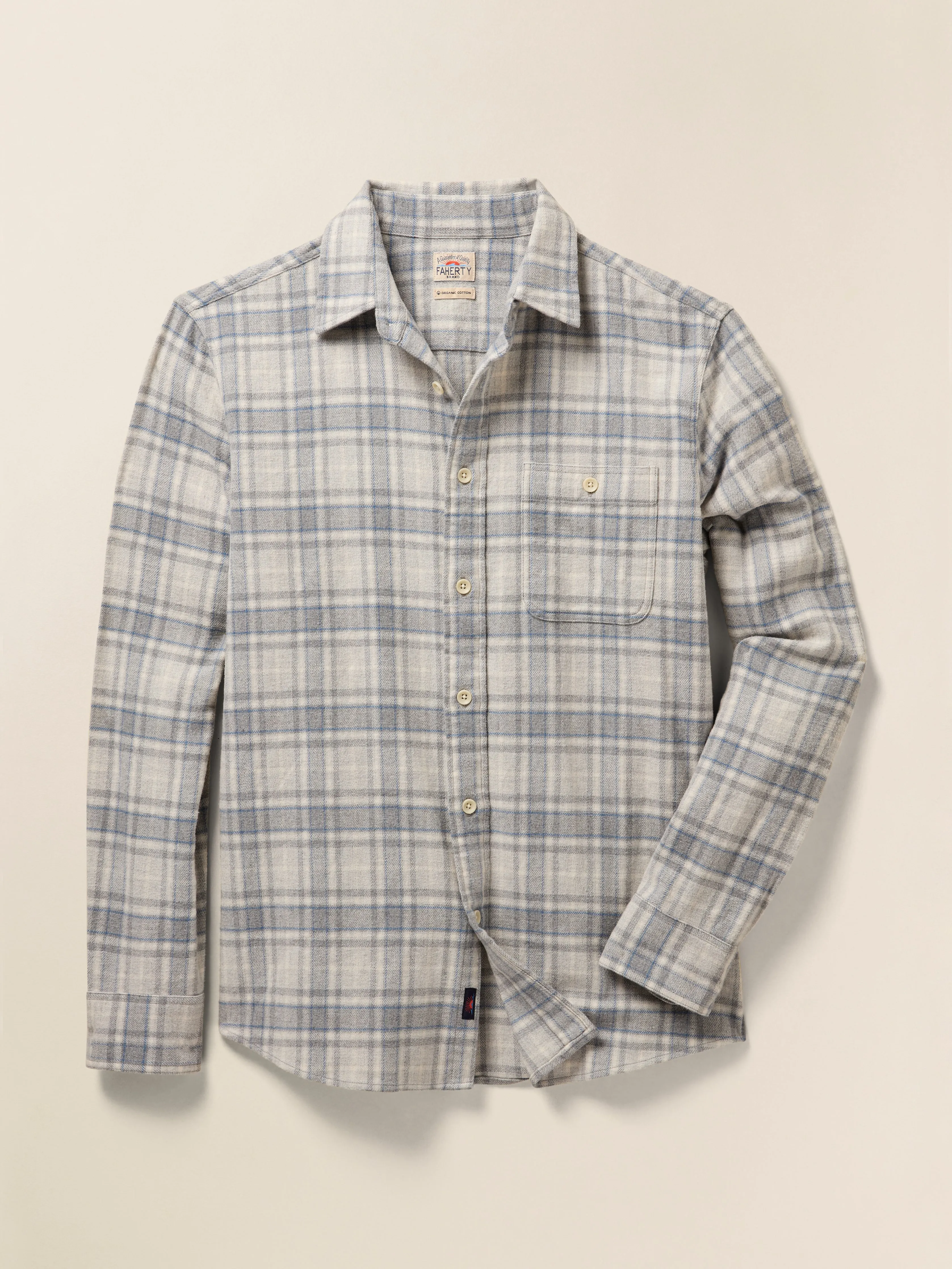 Super Brushed Flannel - Grey Falls Plaid sold by Faherty