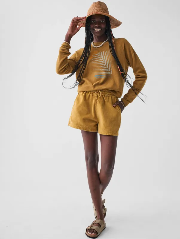 Beach Fleece Crew - Gold Brown sold by Faherty