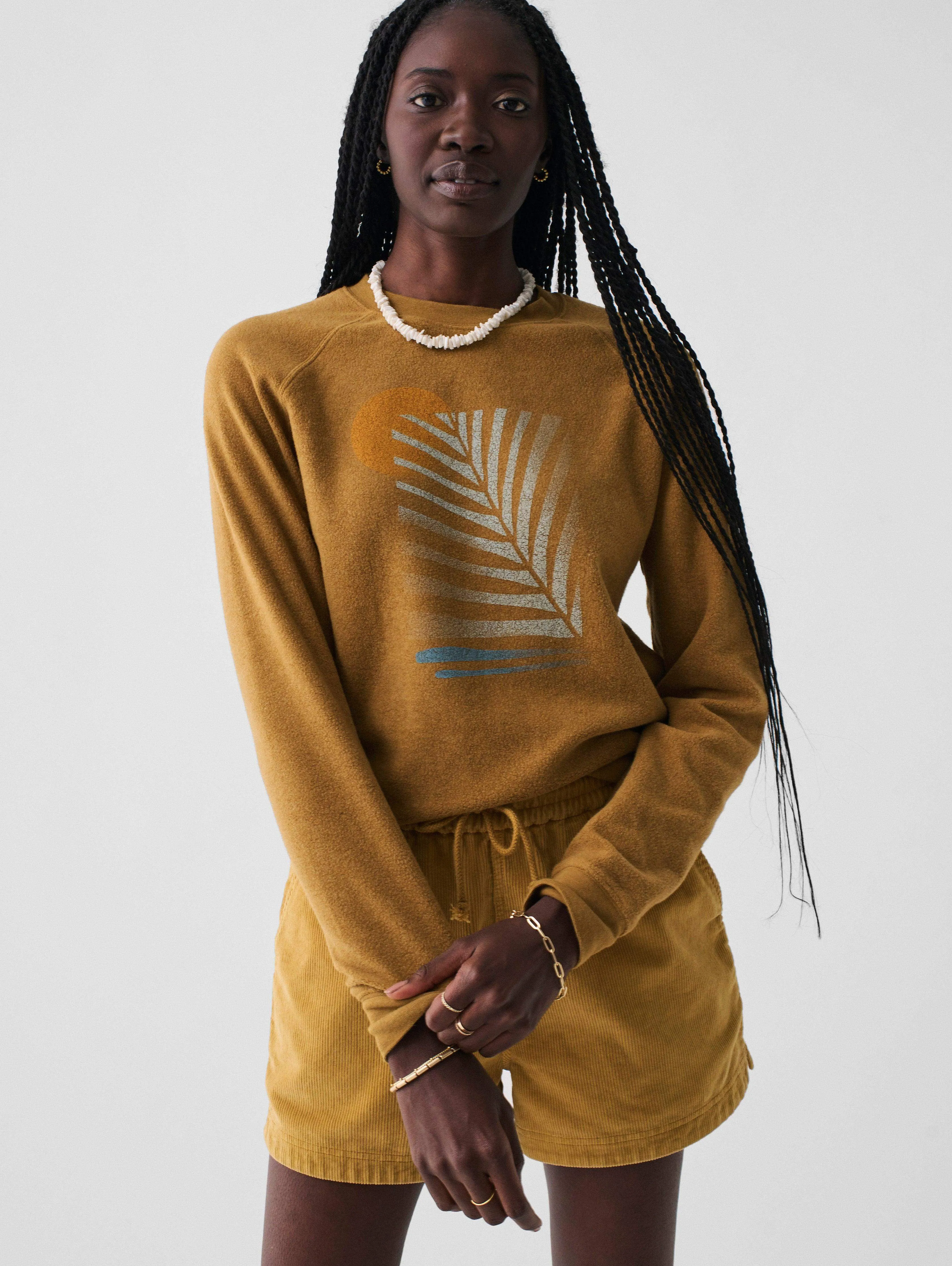 Beach Fleece Crew - Gold Brown sold by Faherty product image thumbnail 2