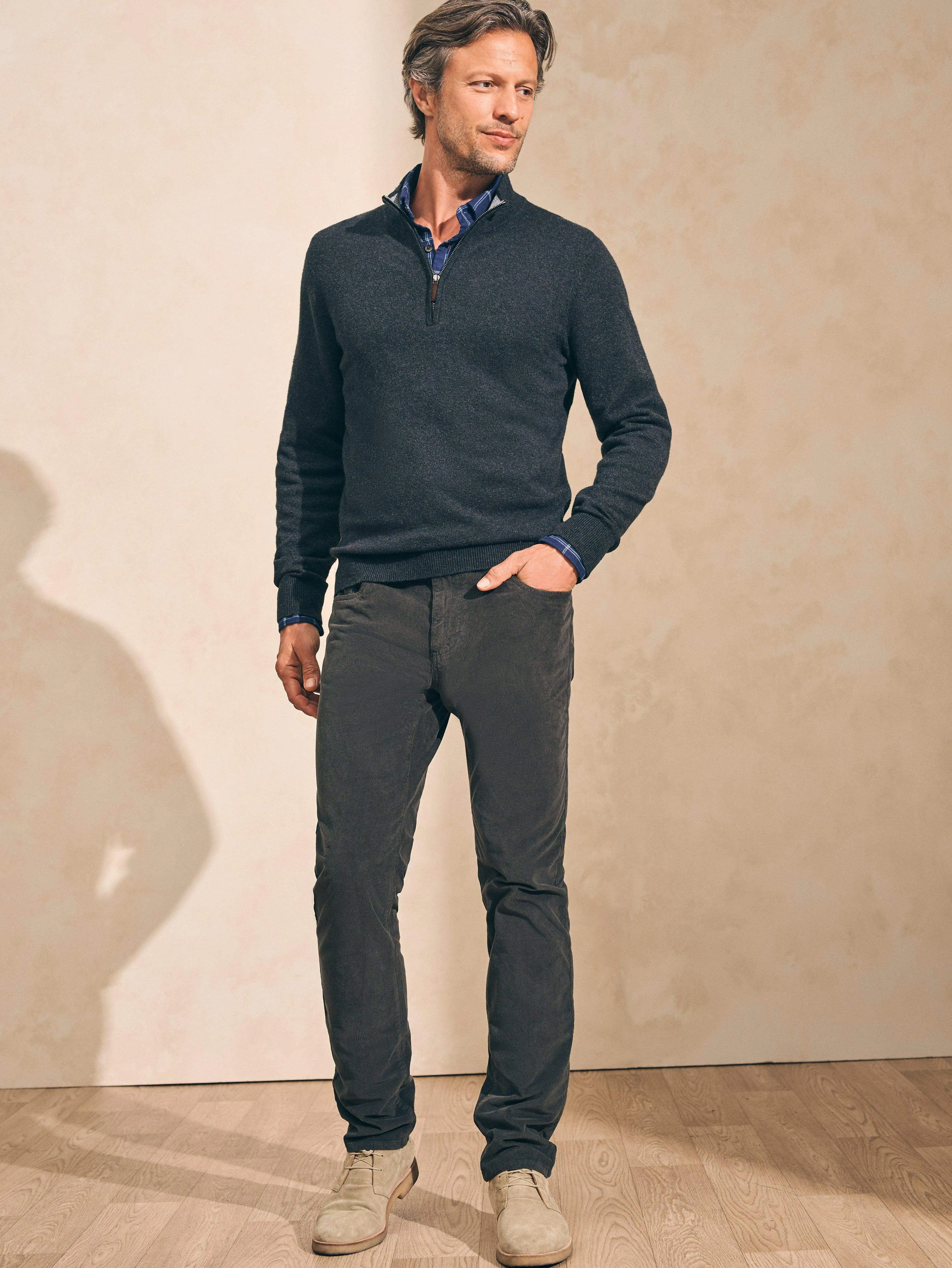 Mountain Quarter Zip Sweater (Tall) - Ash Heather sold by Faherty product image thumbnail 4