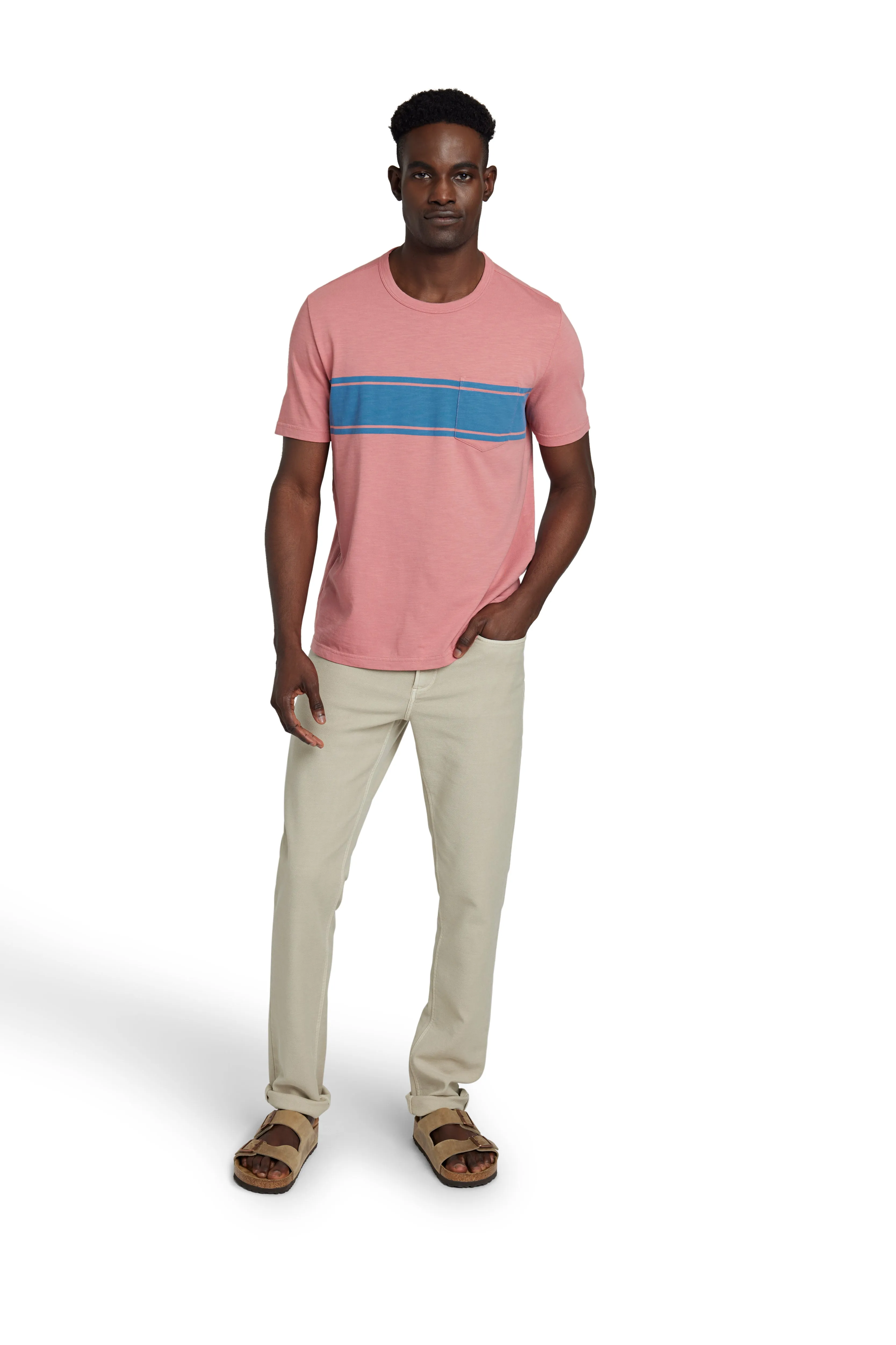 Short-Sleeve Indigo Pocket Tee - Indigo Lava Stripe sold by Faherty product image thumbnail 2