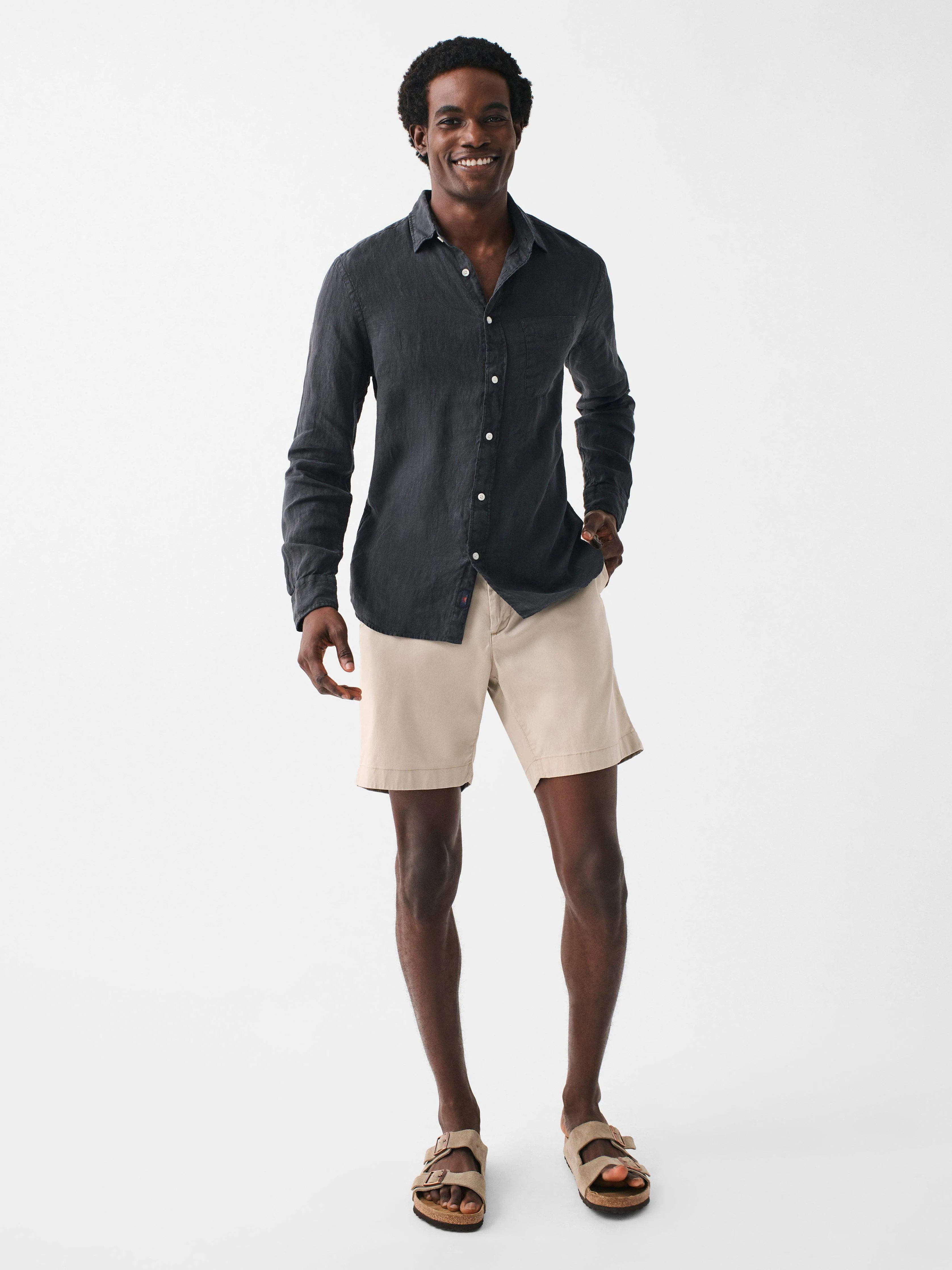 Laguna Linen Shirt - Washed Black sold by Faherty