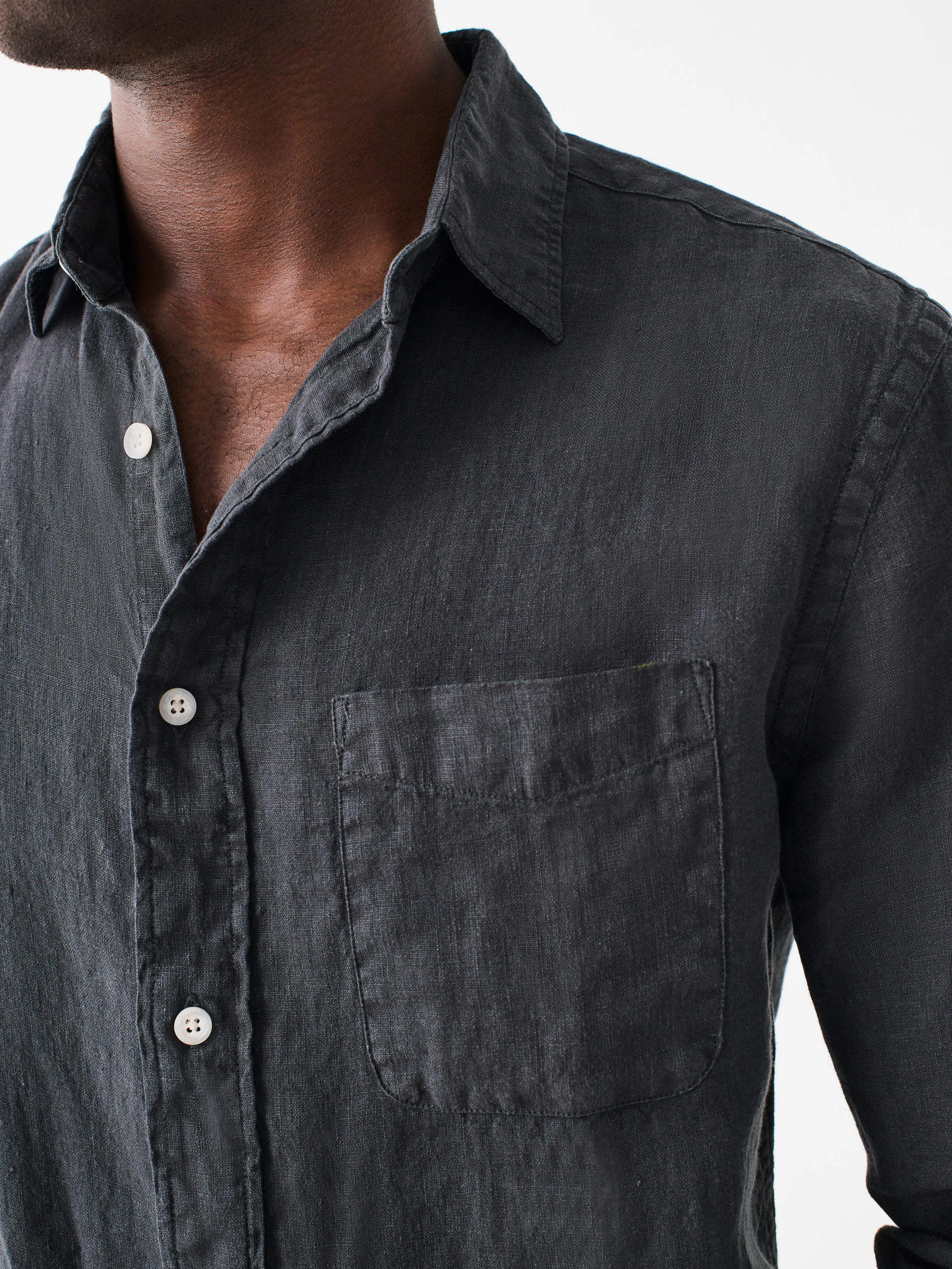Laguna Linen Shirt - Washed Black sold by Faherty product image thumbnail 2
