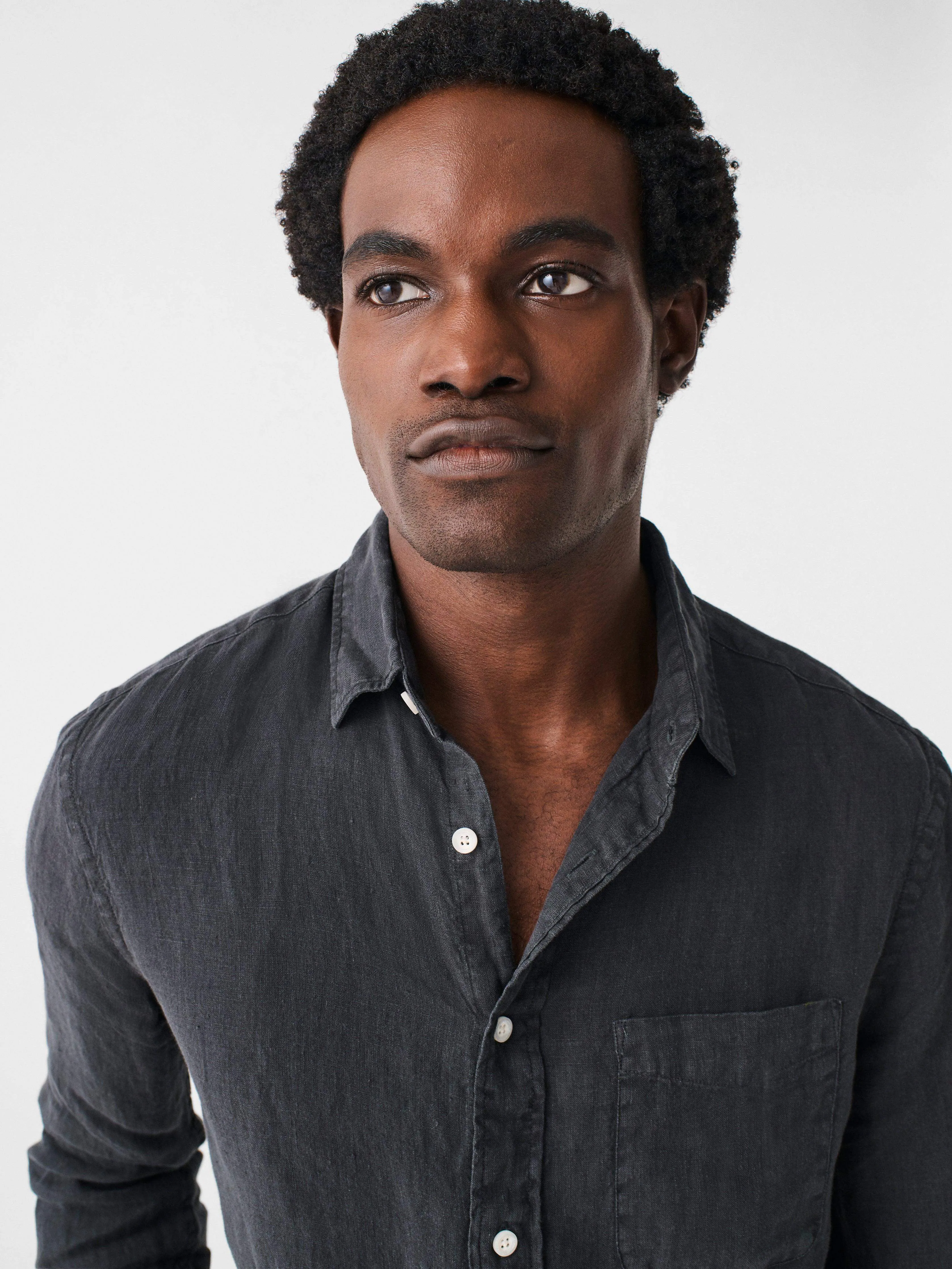 Laguna Linen Shirt - Washed Black sold by Faherty product image thumbnail 3