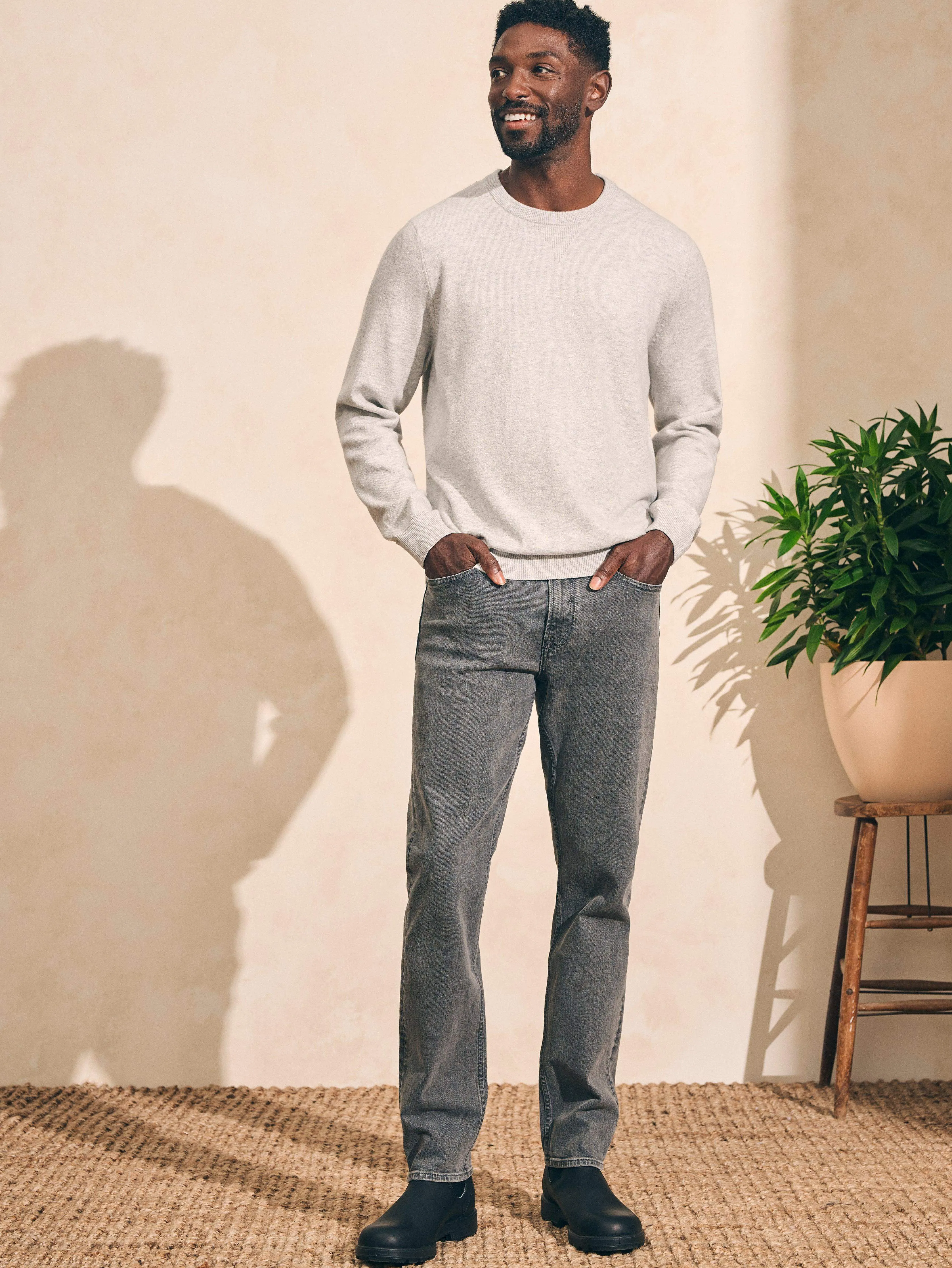 Mountain Crew Sweater (Tall) - Ivory Ice Heather sold by Faherty product image thumbnail 5