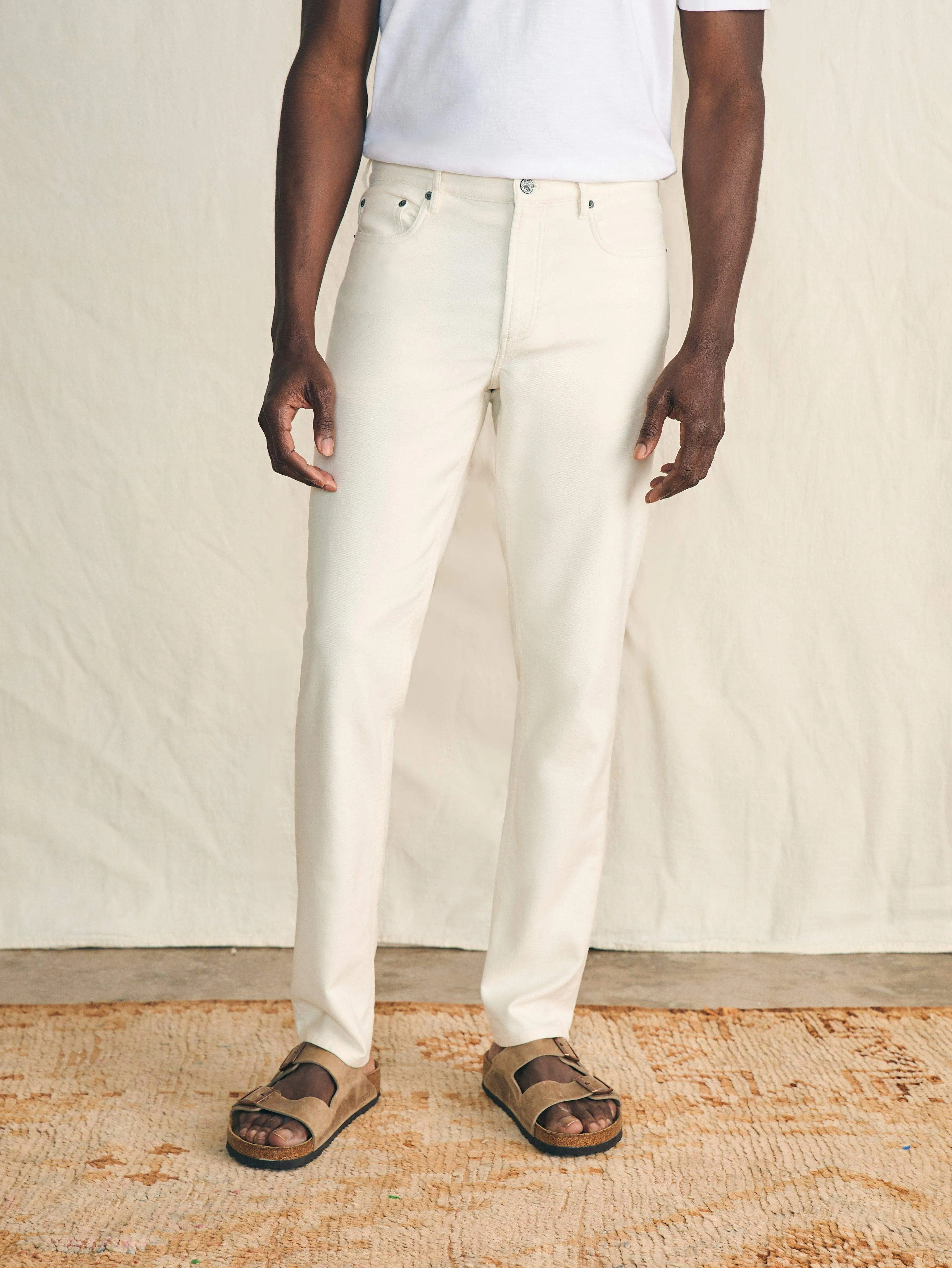 Stretch Terry 5-Pocket Pant - Cabo Blanco sold by Faherty