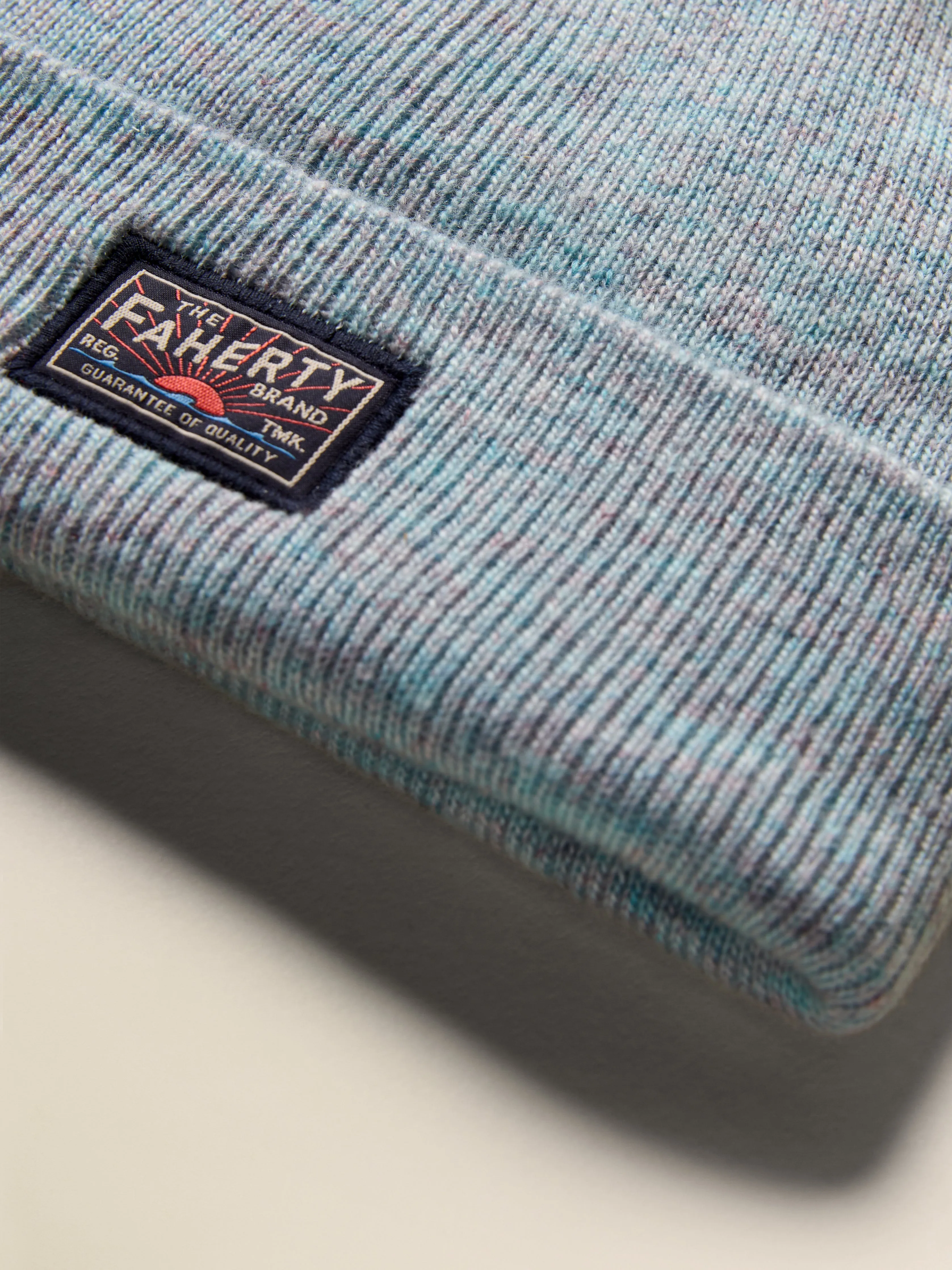 Faherty Logo Beanie - Montana Blue sold by Faherty product image thumbnail 3