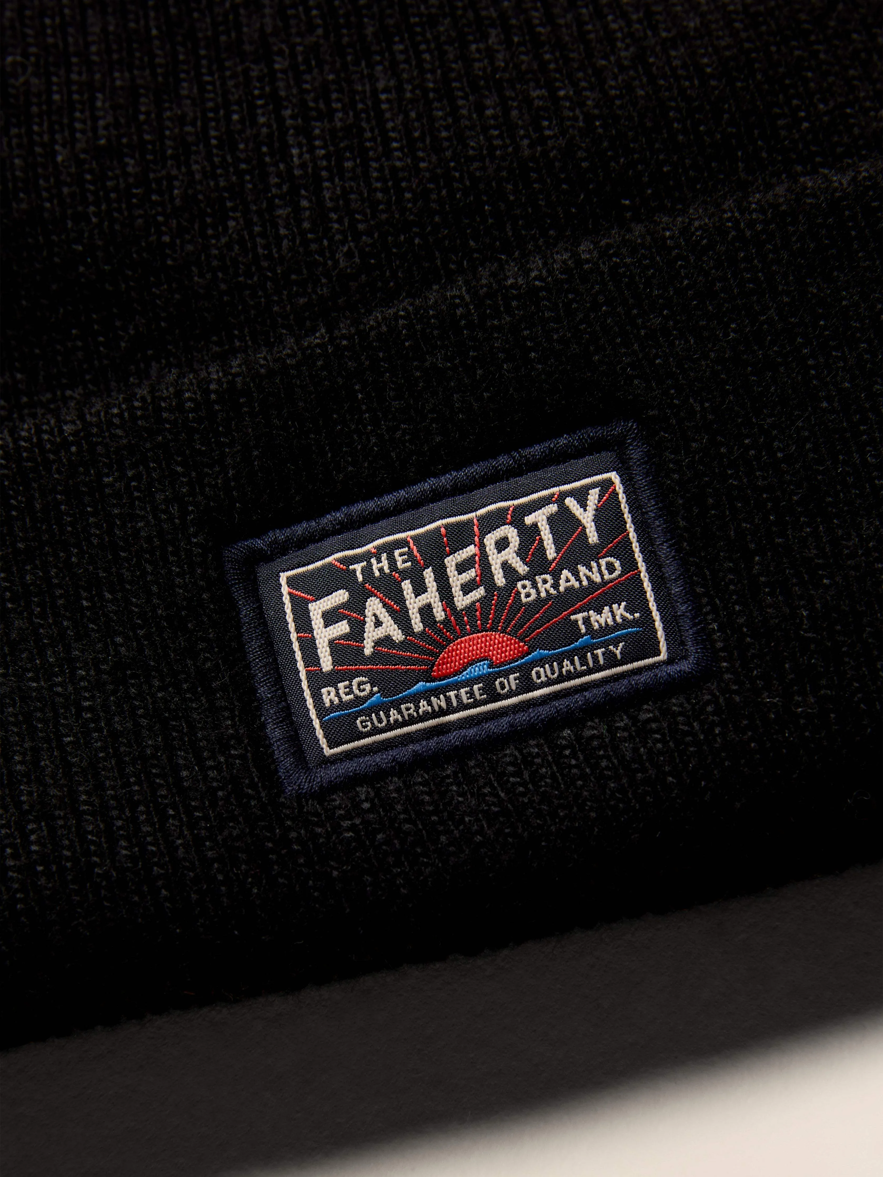 Faherty Logo Beanie - Black sold by Faherty product image thumbnail 2