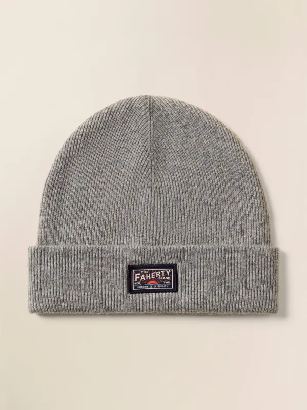 Faherty Logo Beanie - Grey Heather sold by Faherty