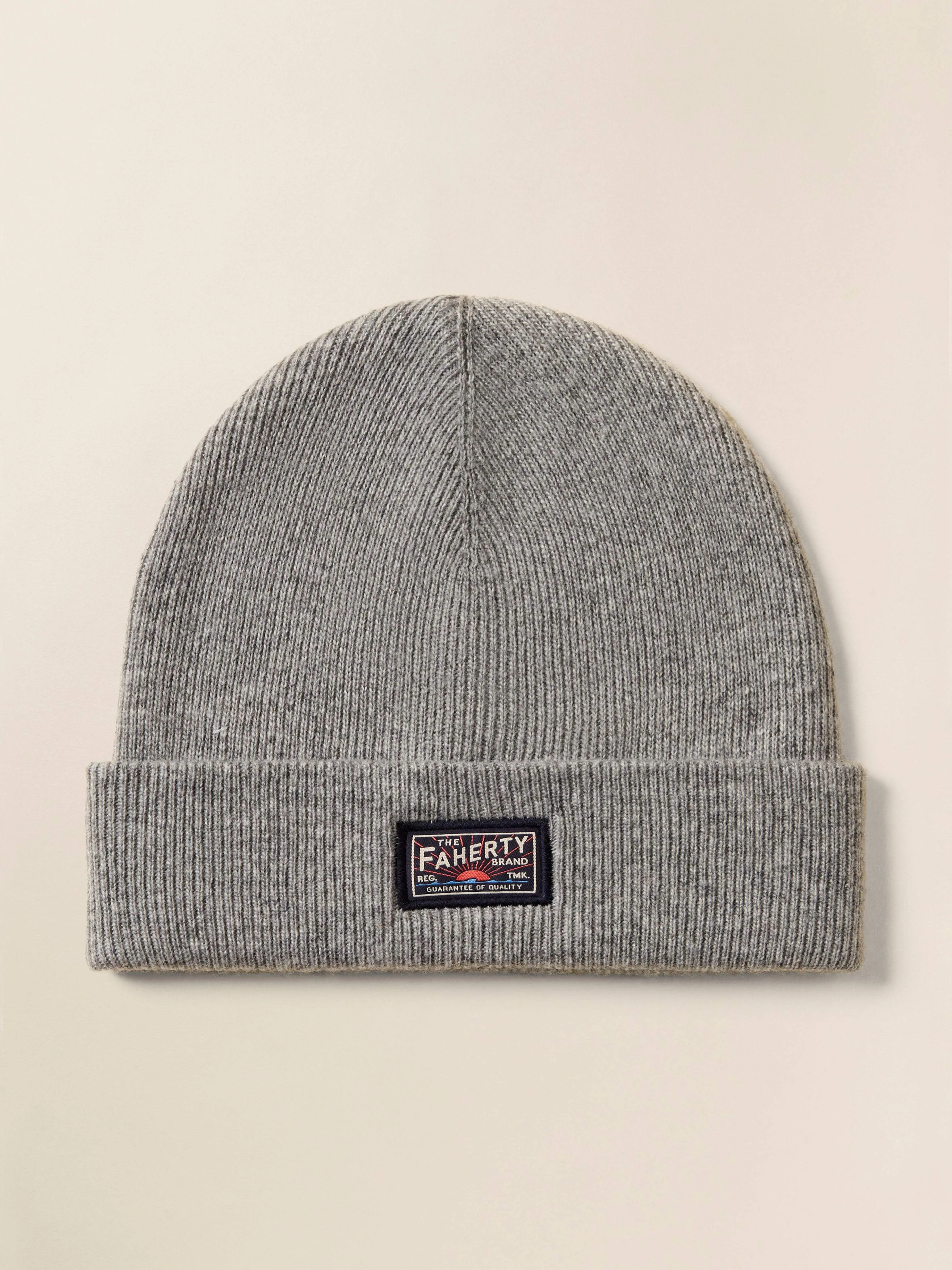 Faherty Logo Beanie - Grey Heather sold by Faherty