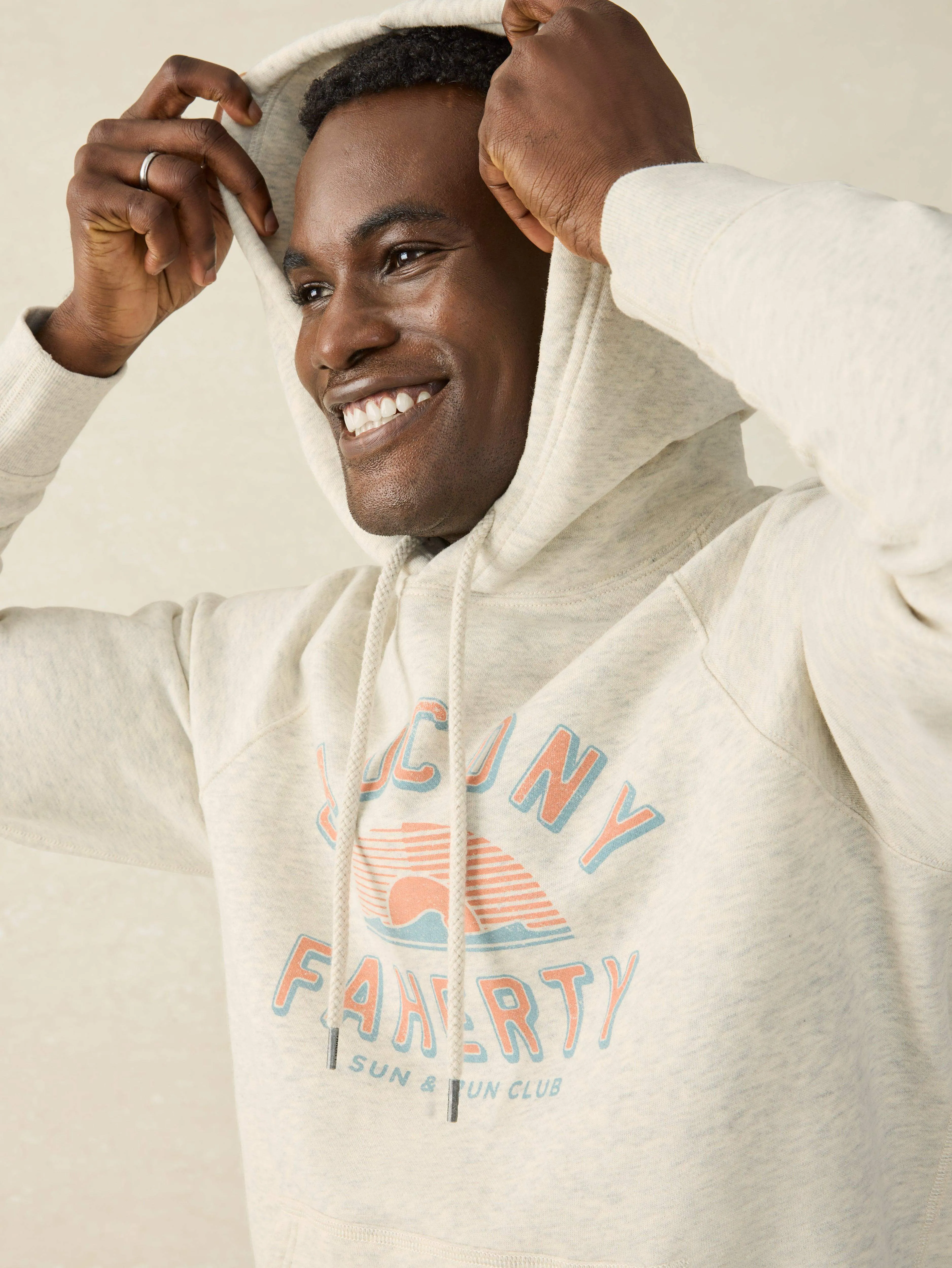 Saucony Fleece Hoodie - Antique Ivory Heather sold by Faherty product image thumbnail 2