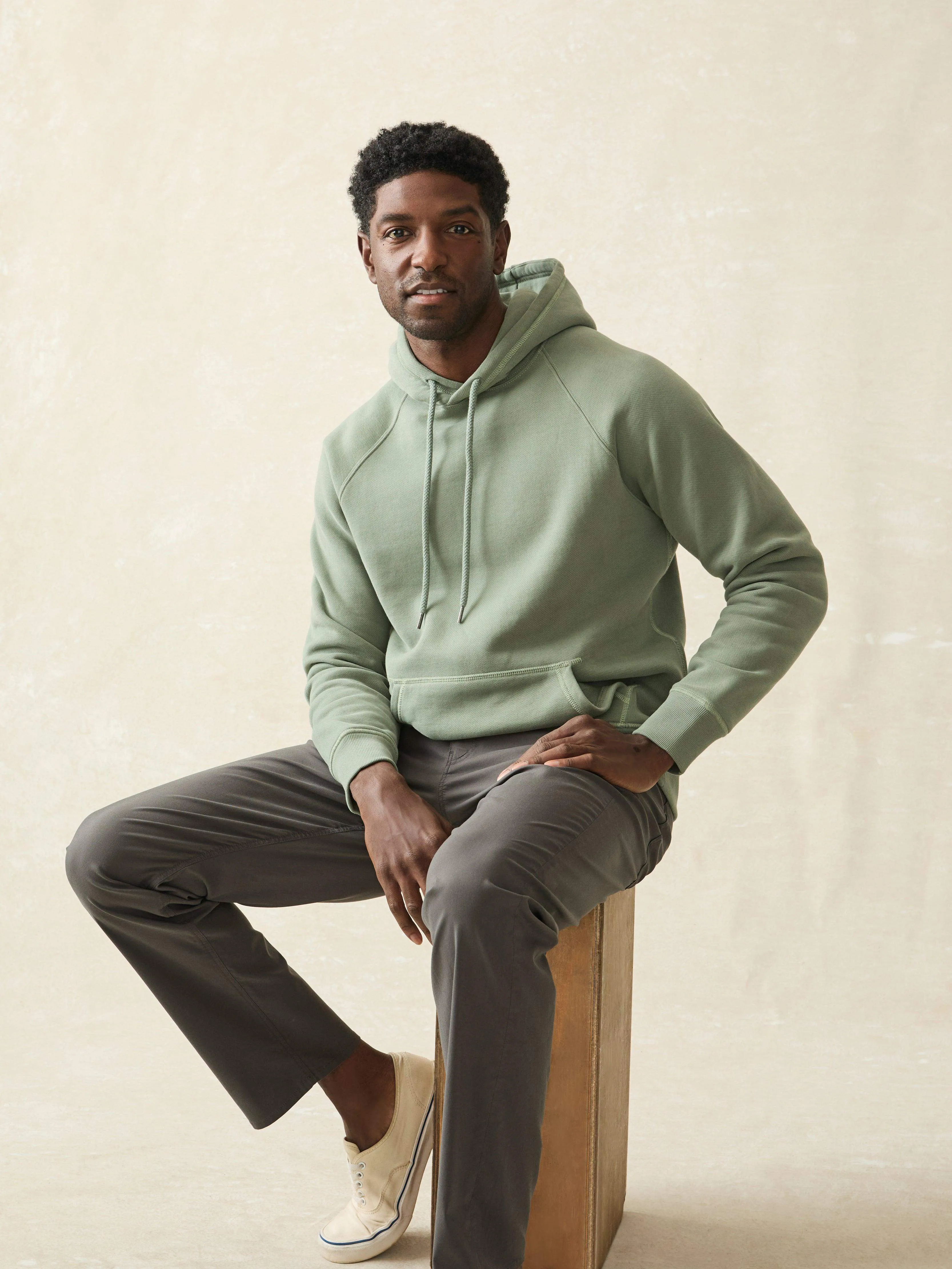 High Standard Fleece Hoodie - Spruce sold by Faherty product image thumbnail 4