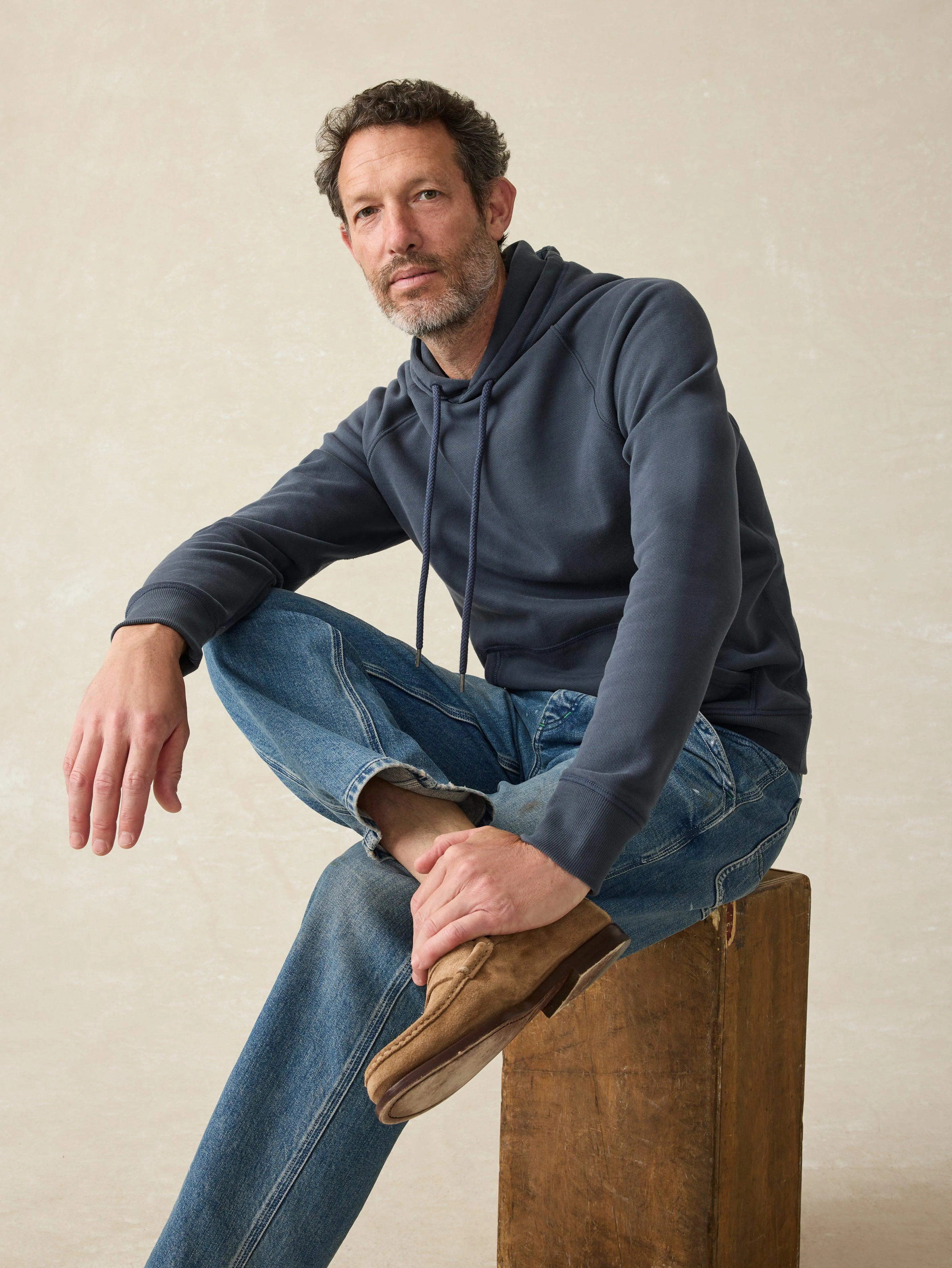 High Standard Fleece Hoodie - Blue Nights sold by Faherty product image thumbnail 3