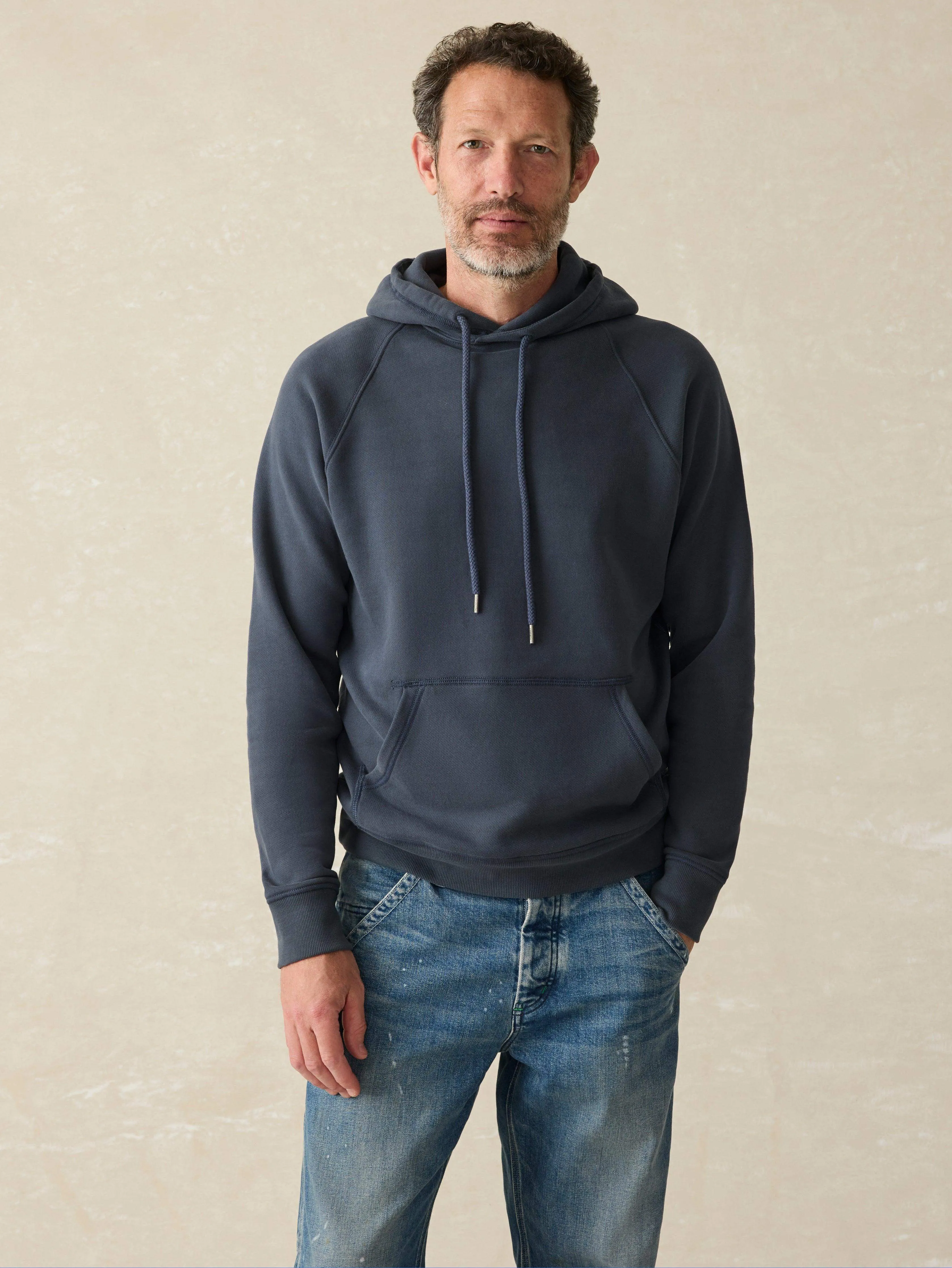 High Standard Fleece Hoodie - Blue Nights sold by Faherty