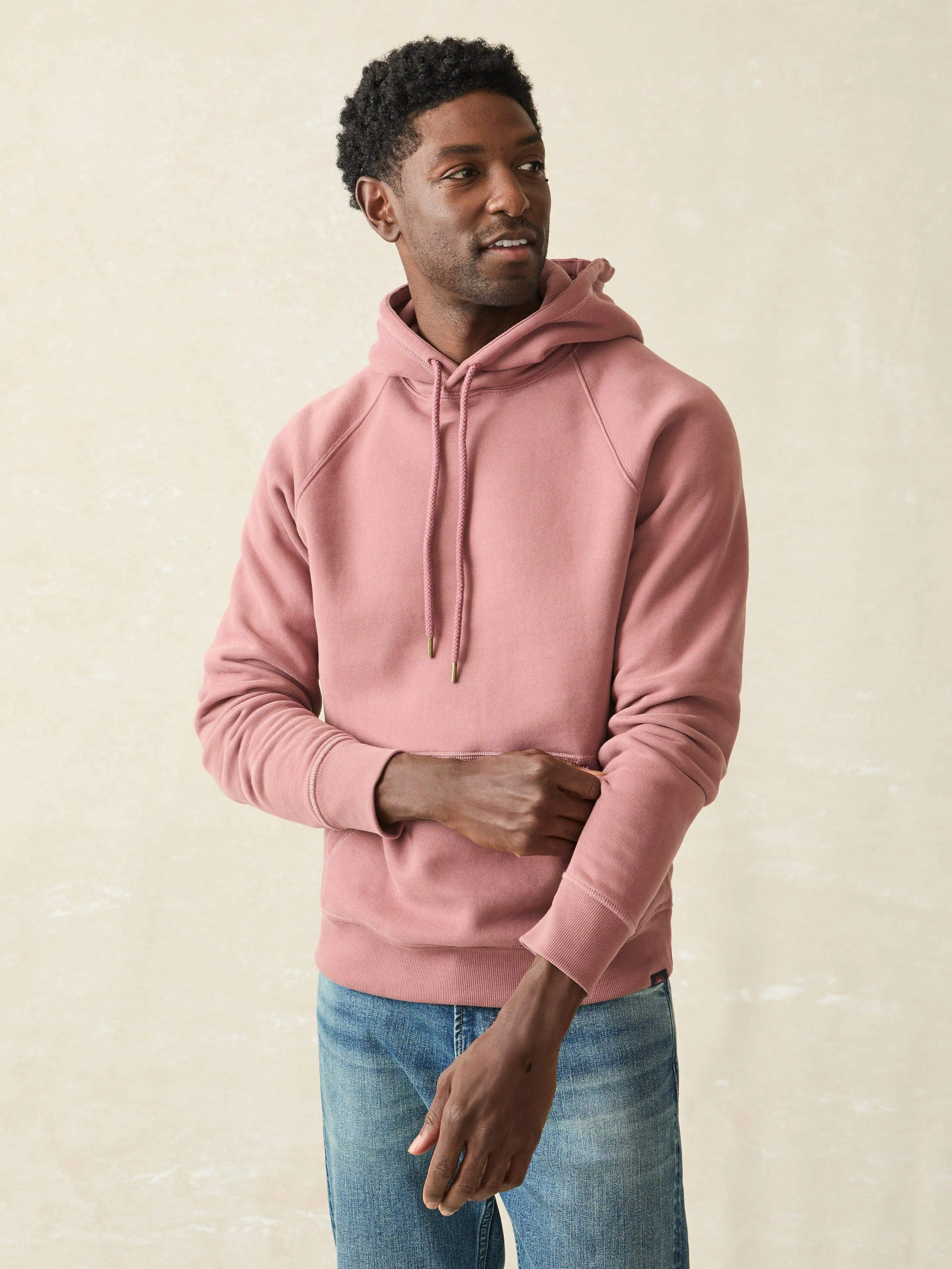High Standard Fleece Hoodie - Cocoa Mauve sold by Faherty