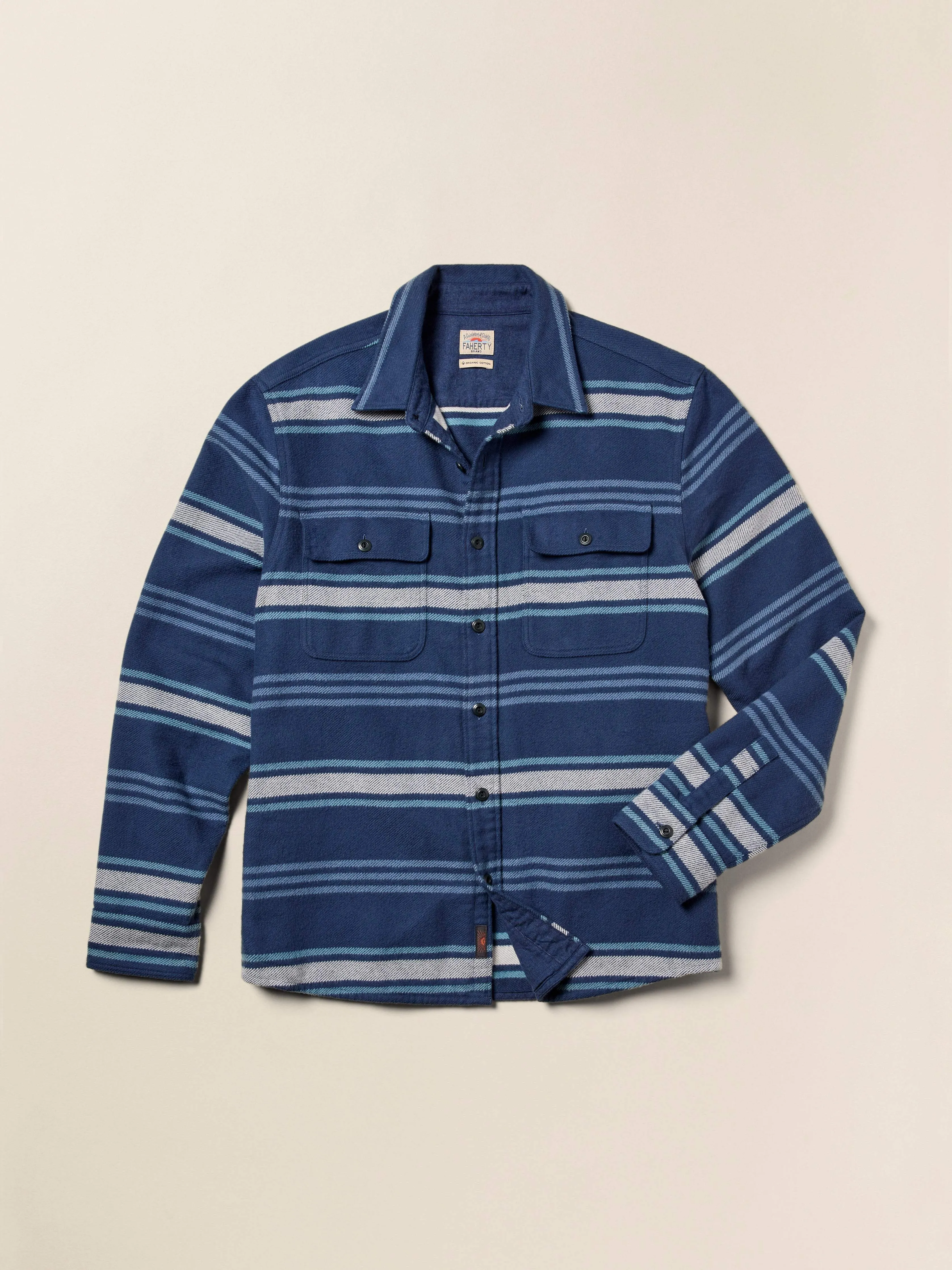 Wavebreaker Shirt - Winter Summit Stripe sold by Faherty