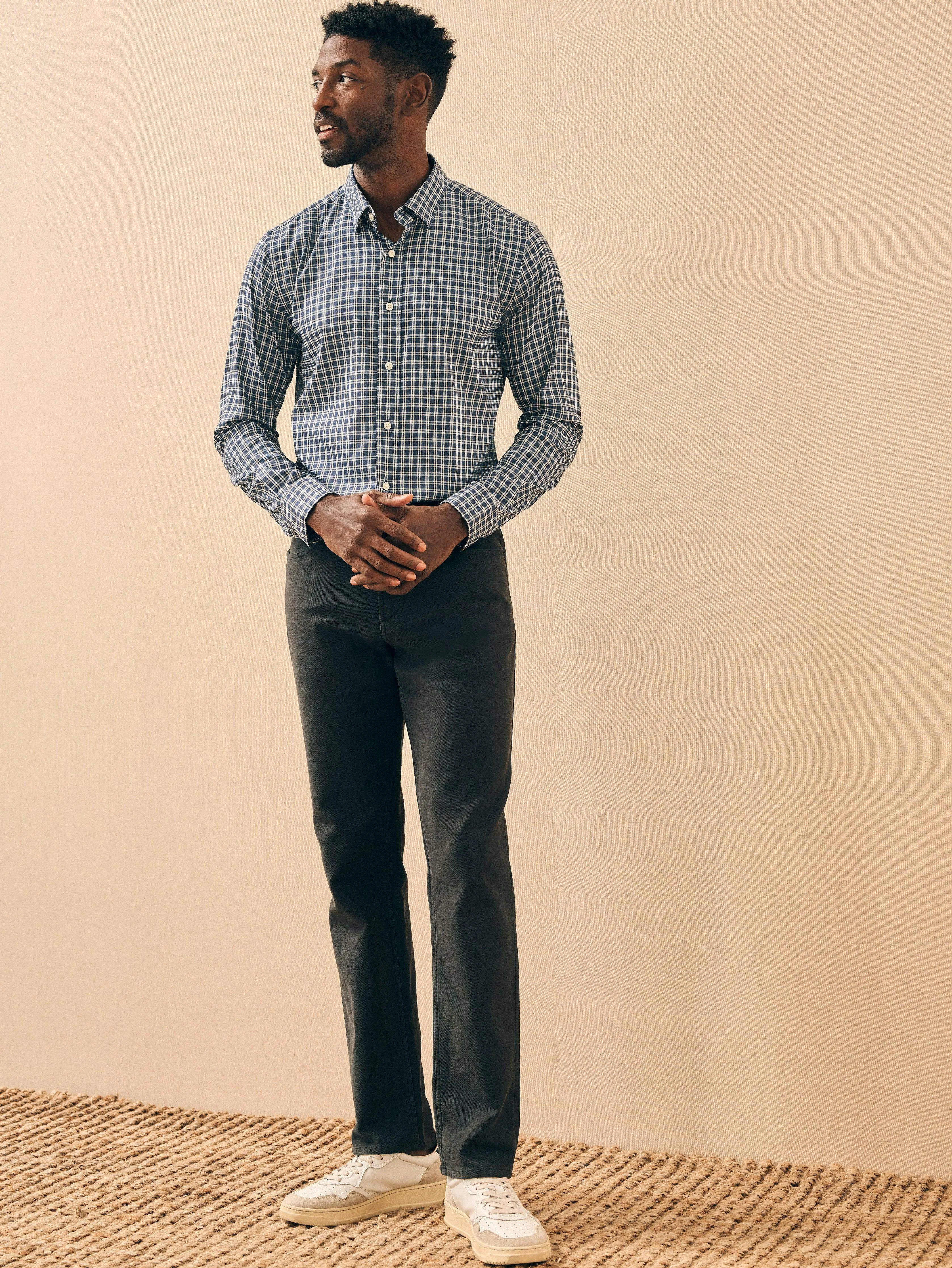 Movement™ Shirt - Navy White Check sold by Faherty