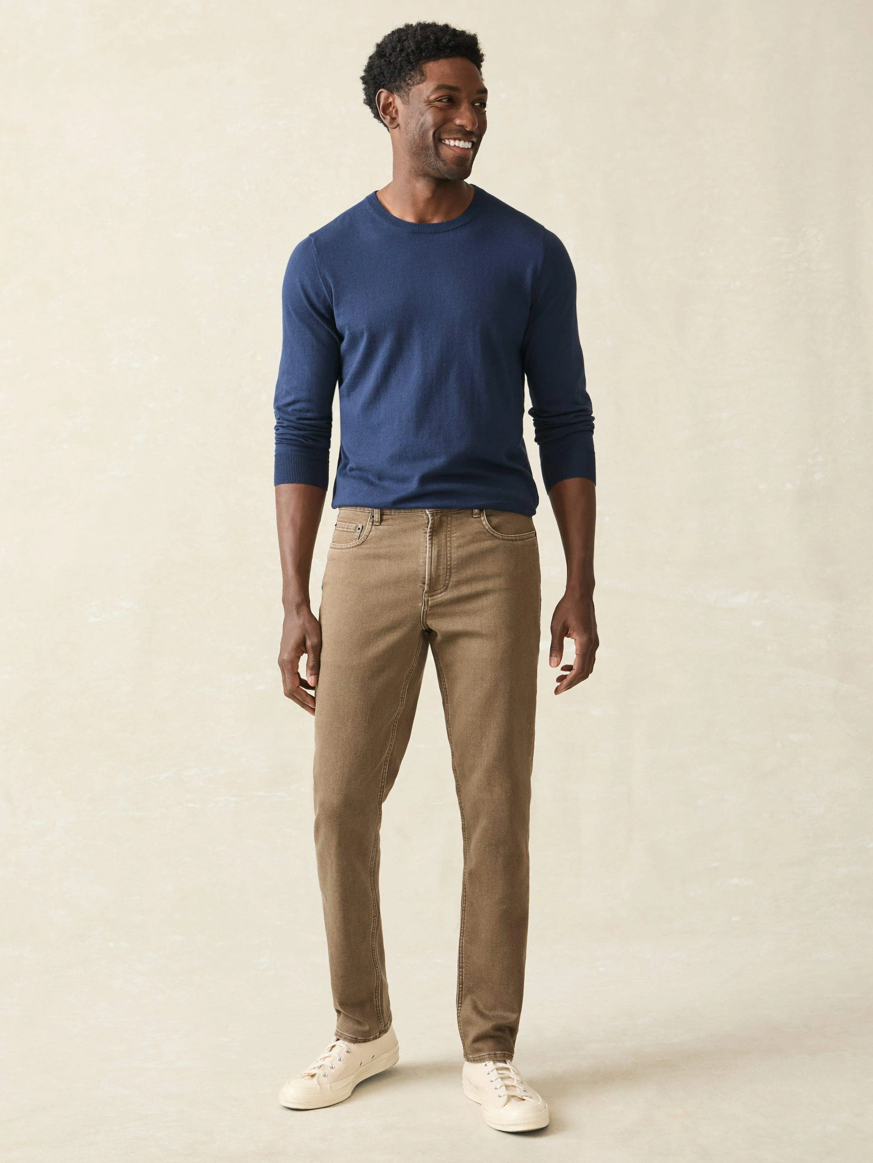 Stretch Terry 5-Pocket Pant - Driftwood sold by Faherty product image thumbnail 4