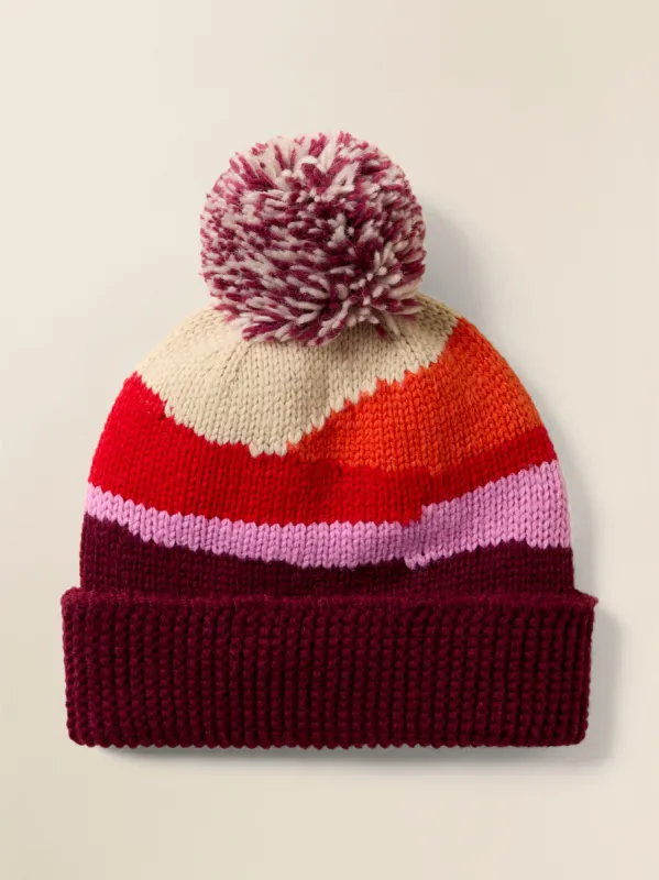 Sun and Wave Beanie - Red Multi sold by Faherty