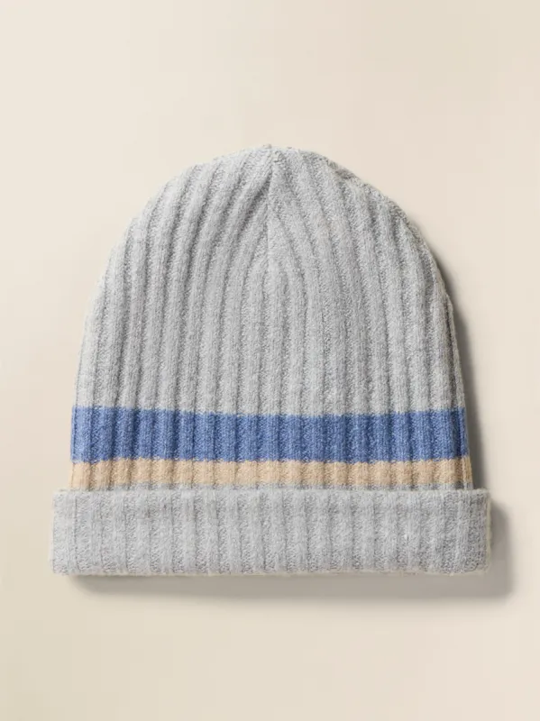 Jackson Slouchy Rib Beanie - Grey Cliffs Heather sold by Faherty