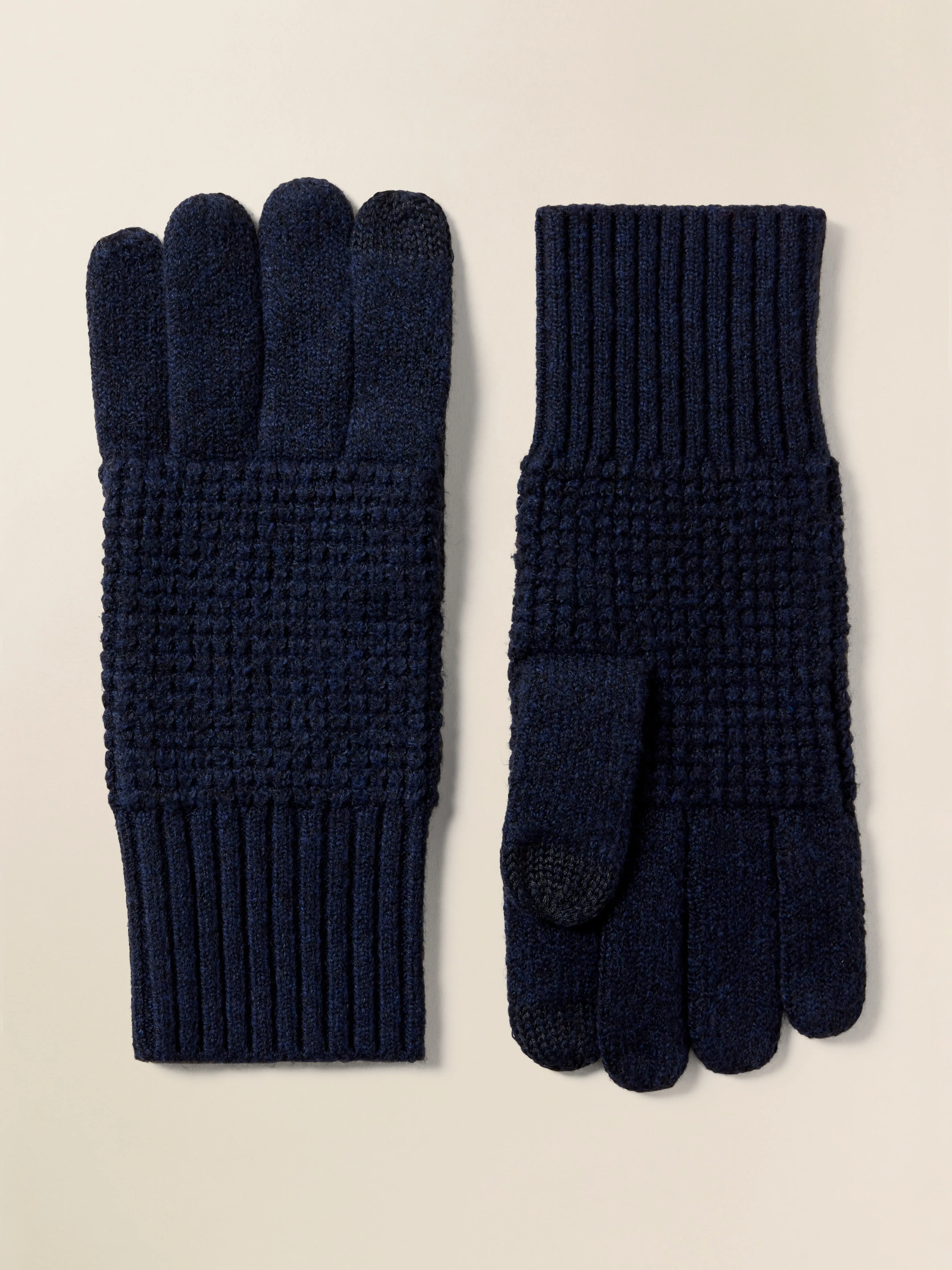 Jackson Waffle Glove - Navy Heather sold by Faherty