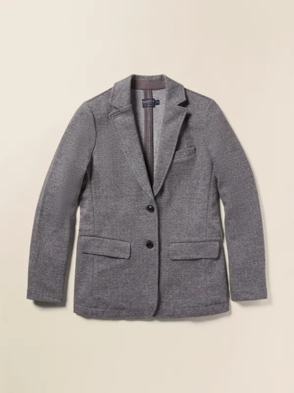 Inlet Knit Tweed Blazer - Steel Rock Herringbone sold by Faherty