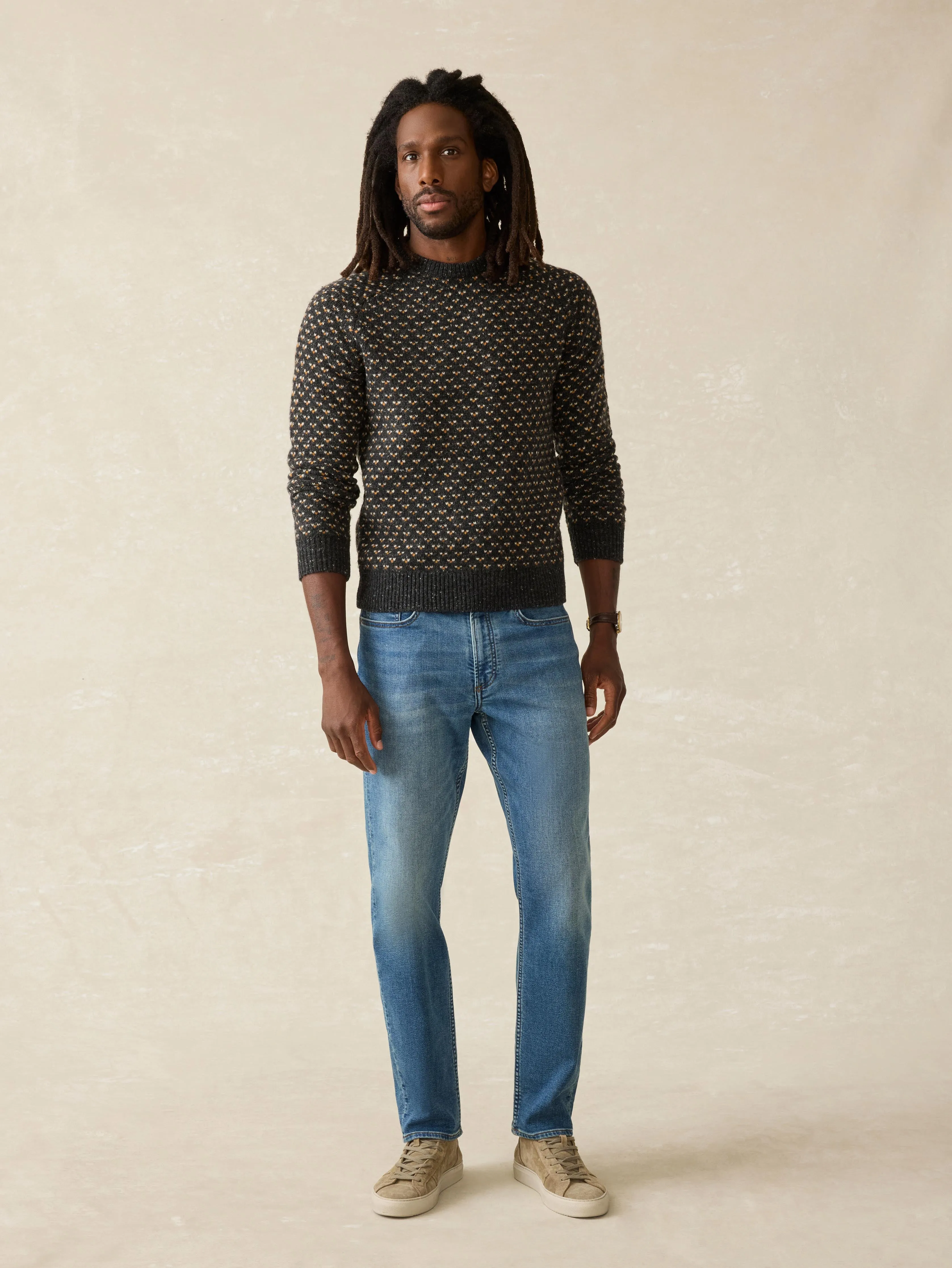 Donegal Crew Sweater - Charcoal Birdseye Marl sold by Faherty product image thumbnail 5