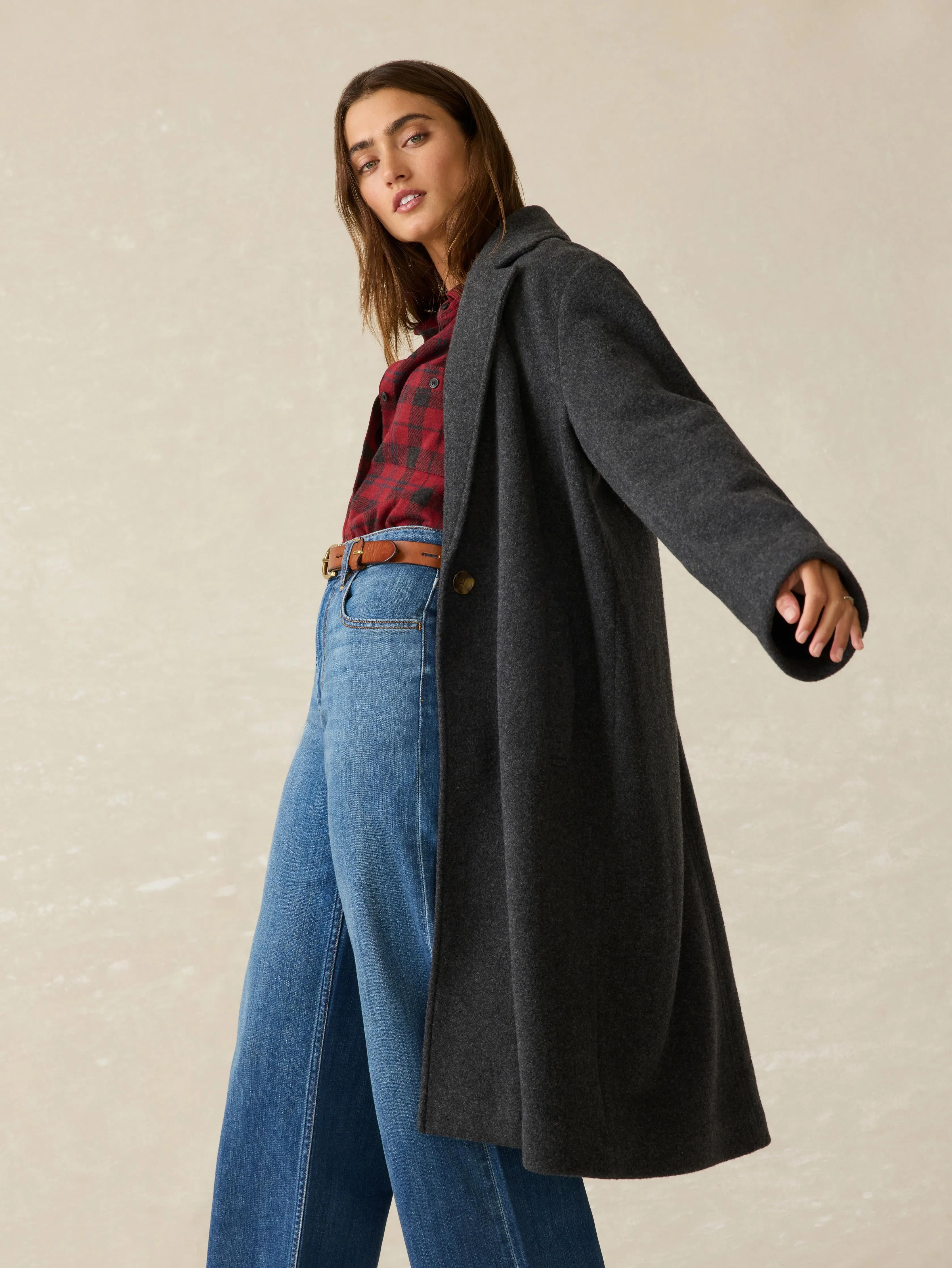 Atlantic Knit Coat - Charcoal sold by Faherty product image thumbnail 4