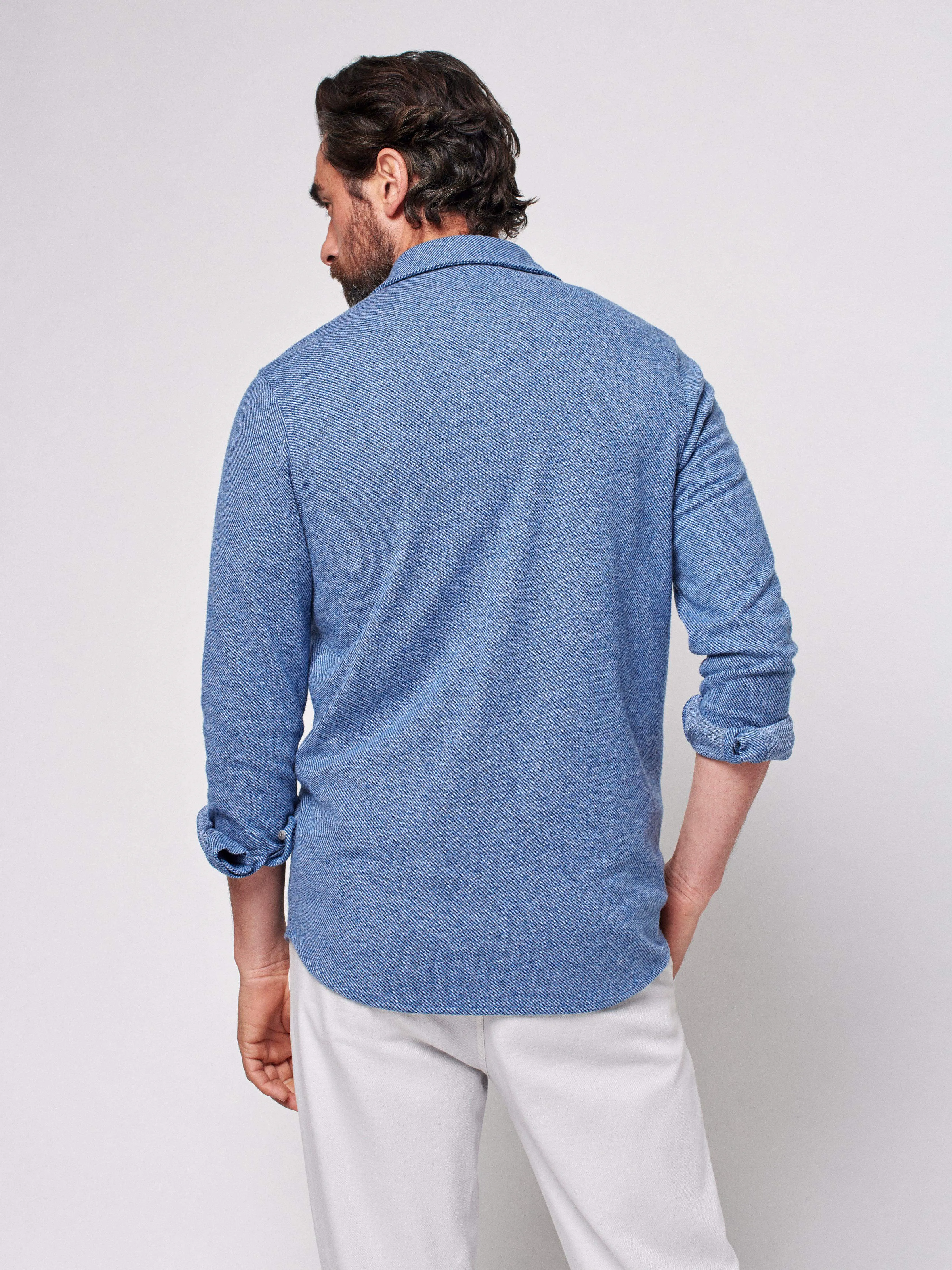 Legend™ Sweater Shirt - Washed Blue Twill sold by Faherty product image thumbnail 5