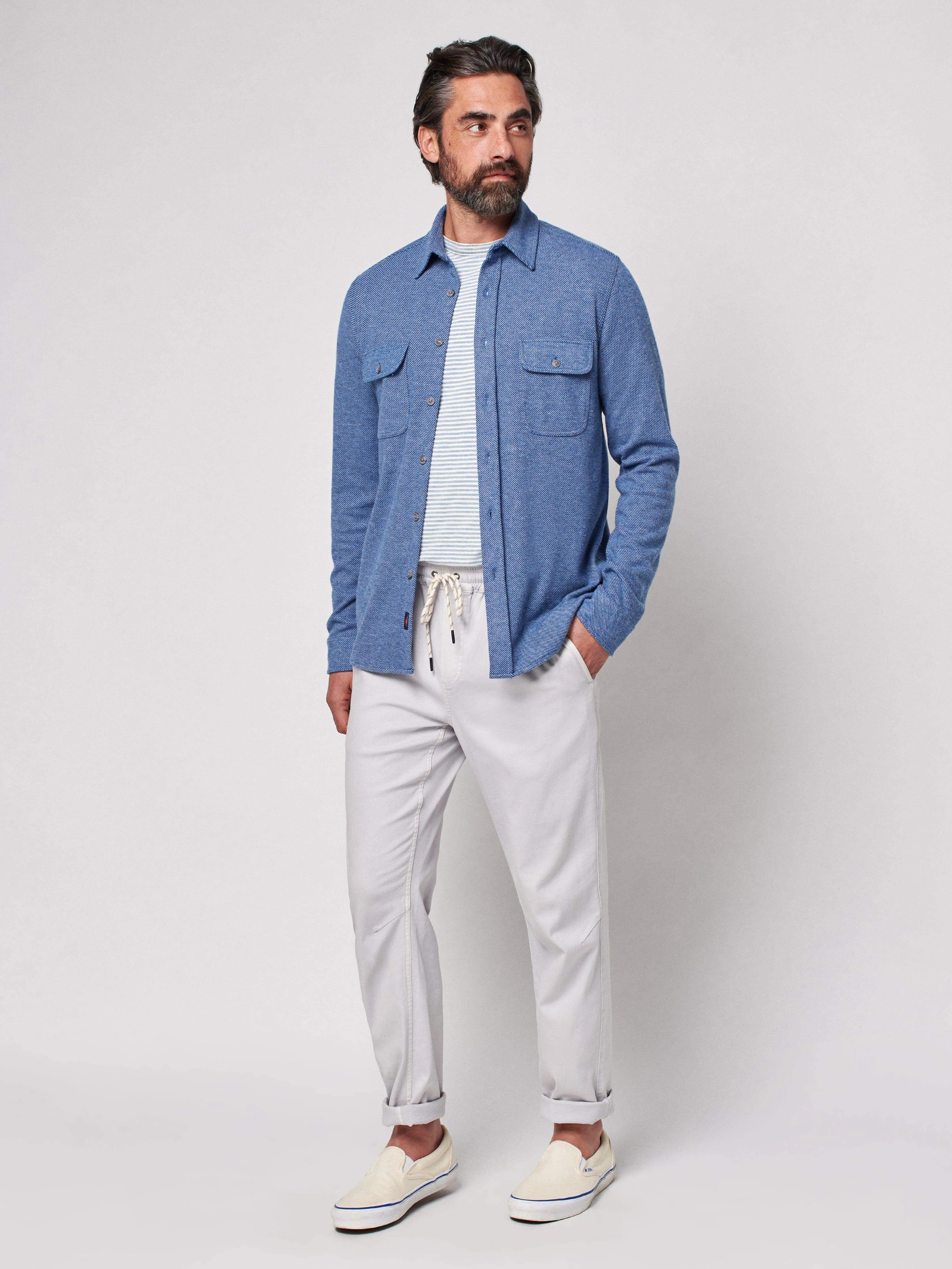 Legend™ Sweater Shirt - Washed Blue Twill sold by Faherty product image thumbnail 2