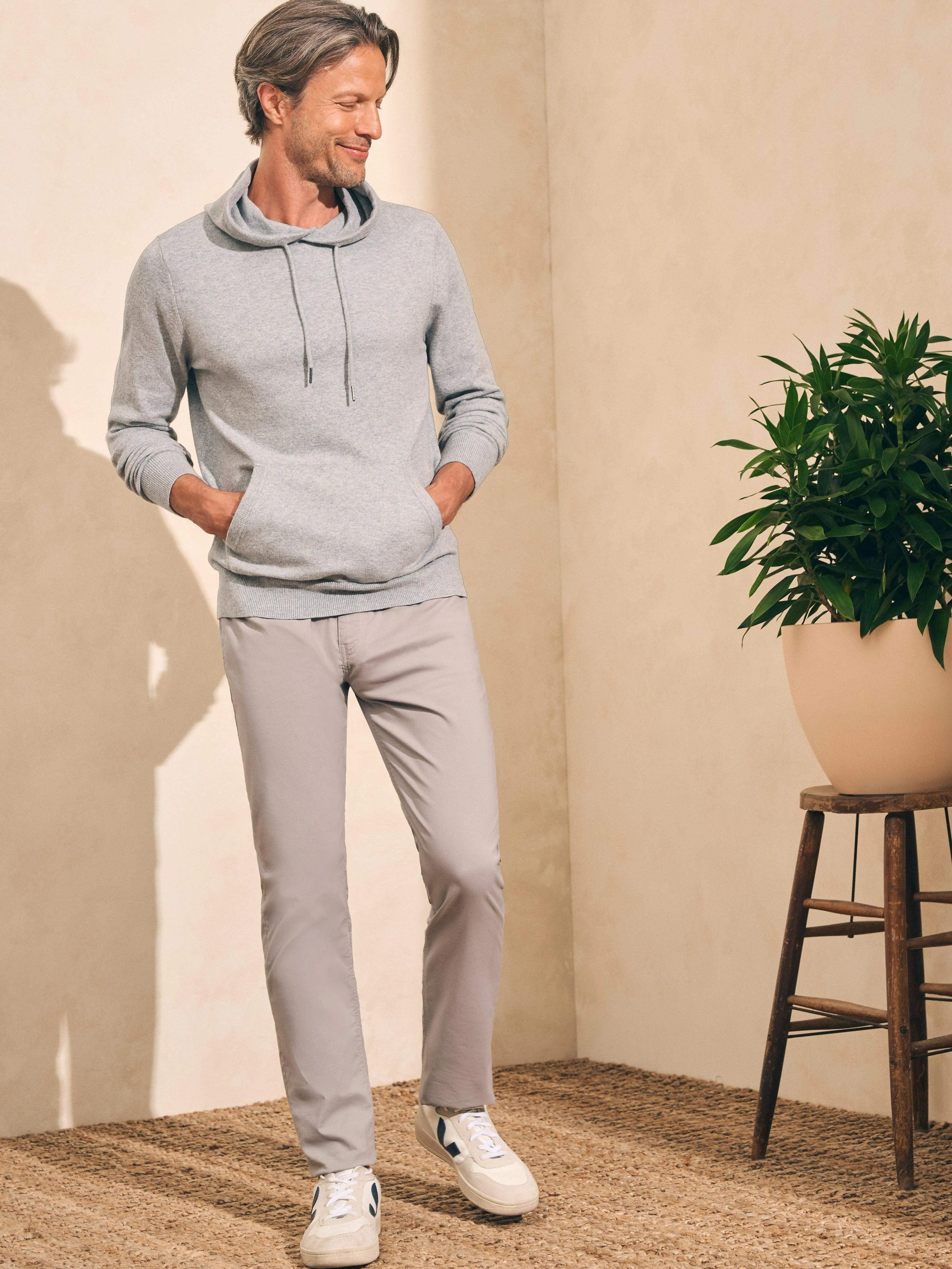 Mountain Sweater Hoodie - Grey Cliff Heather sold by Faherty product image thumbnail 2