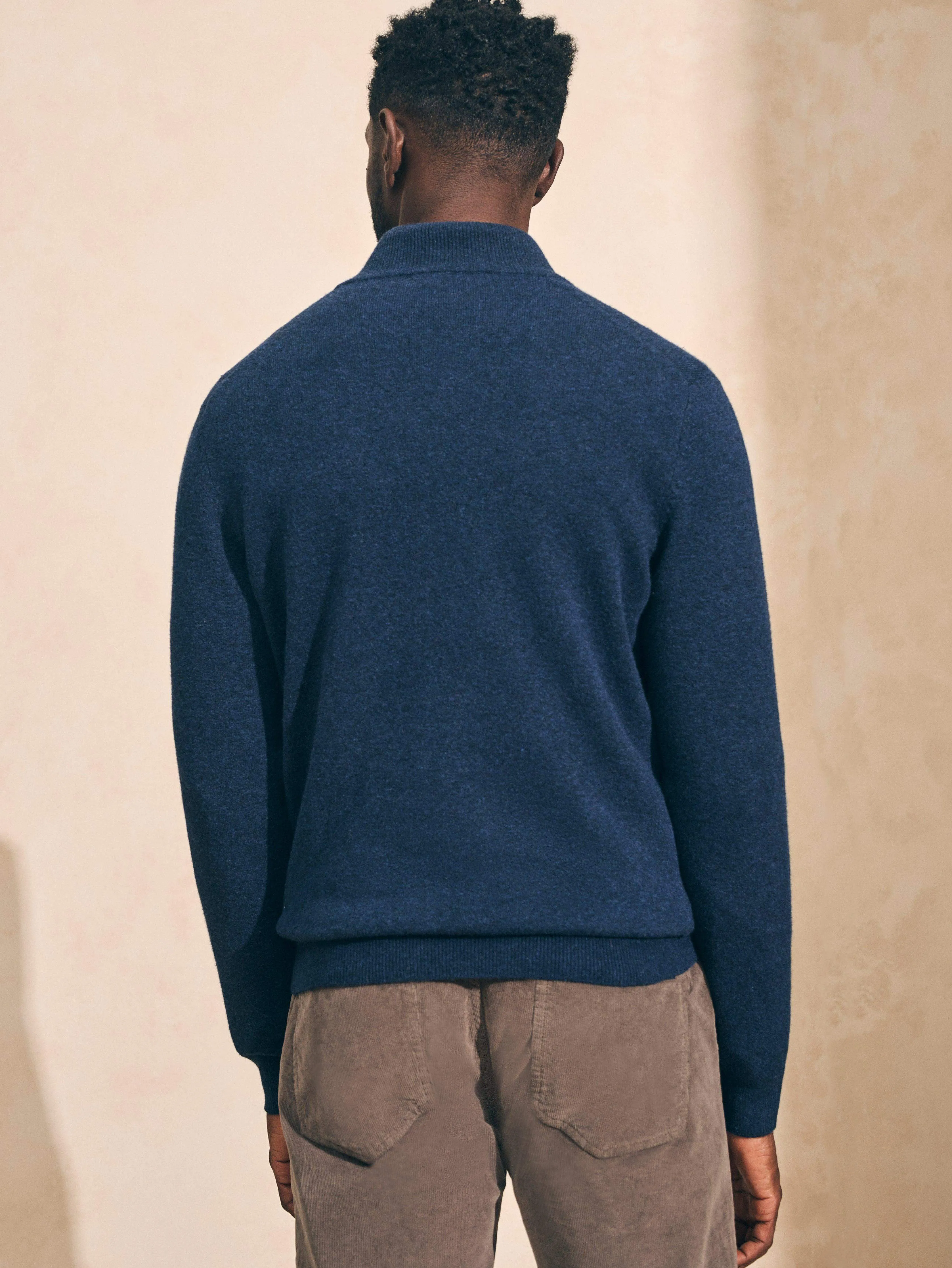 Mountain Quarter Zip Sweater (Tall) - Navy Heather sold by Faherty product image thumbnail 5