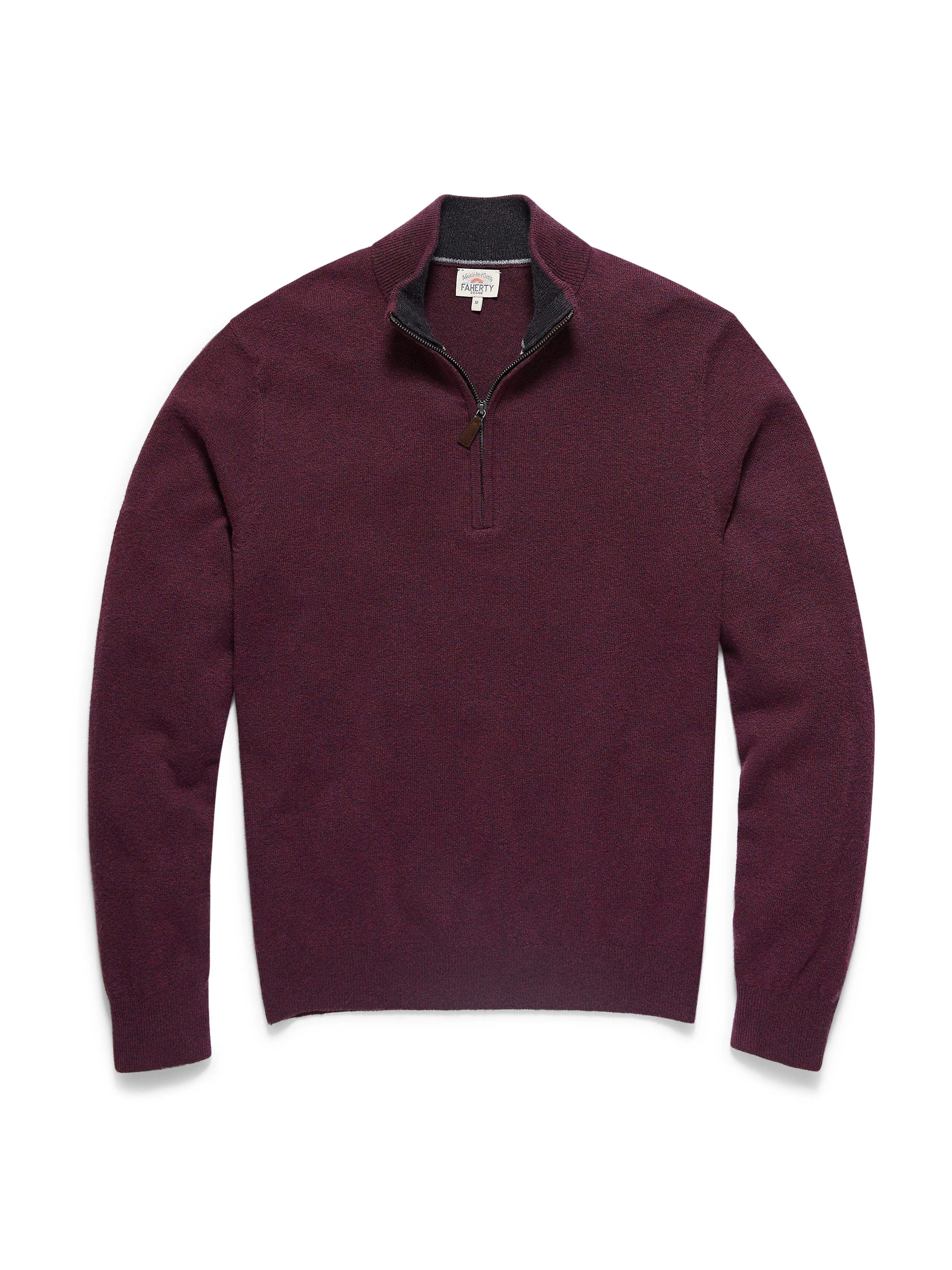 Mountain Quarter Zip Sweater - Claret Heather sold by Faherty product image thumbnail 2