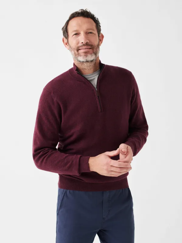 Mountain Quarter Zip Sweater - Claret Heather sold by Faherty