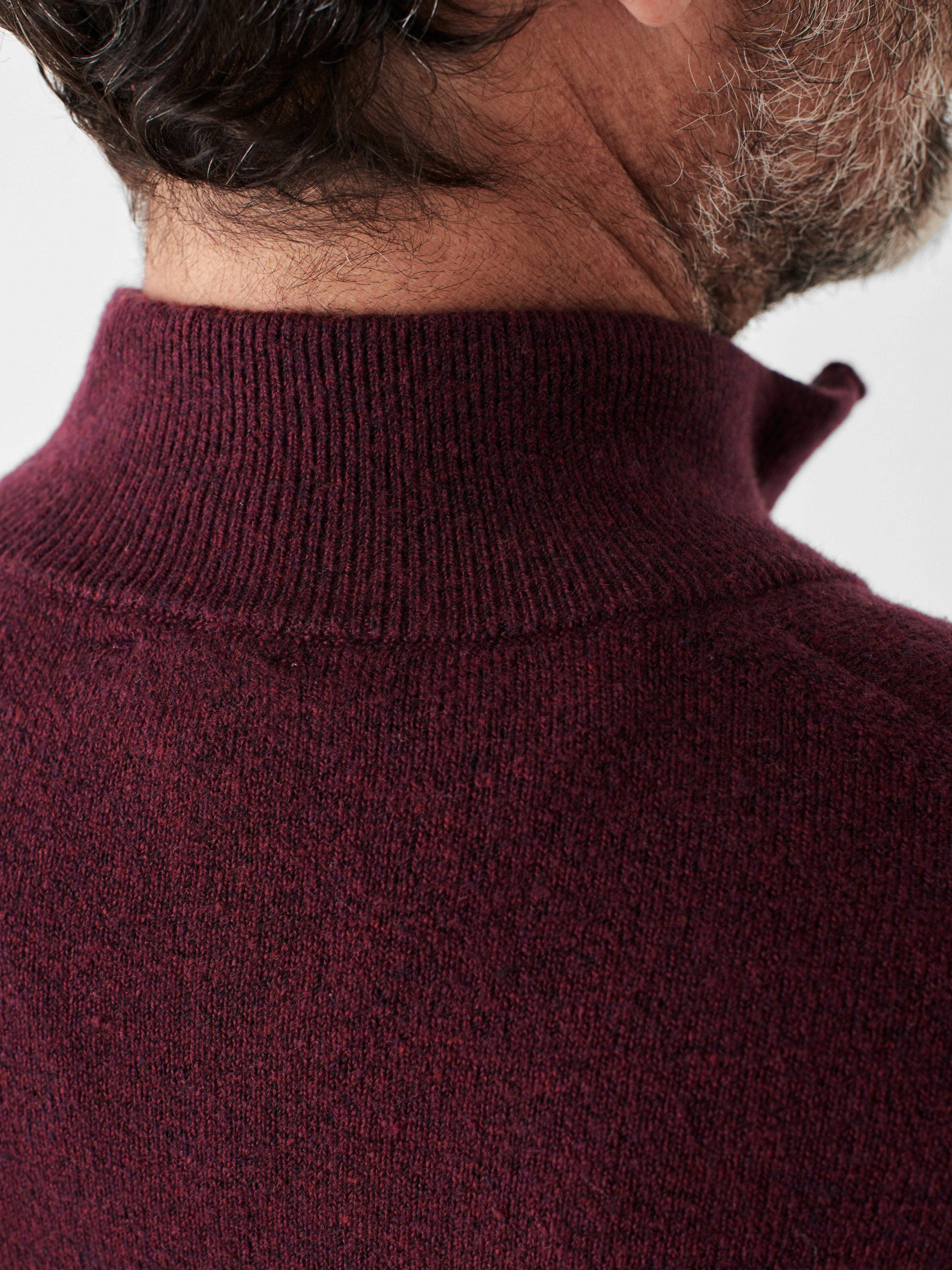 Mountain Quarter Zip Sweater - Claret Heather sold by Faherty product image thumbnail 5