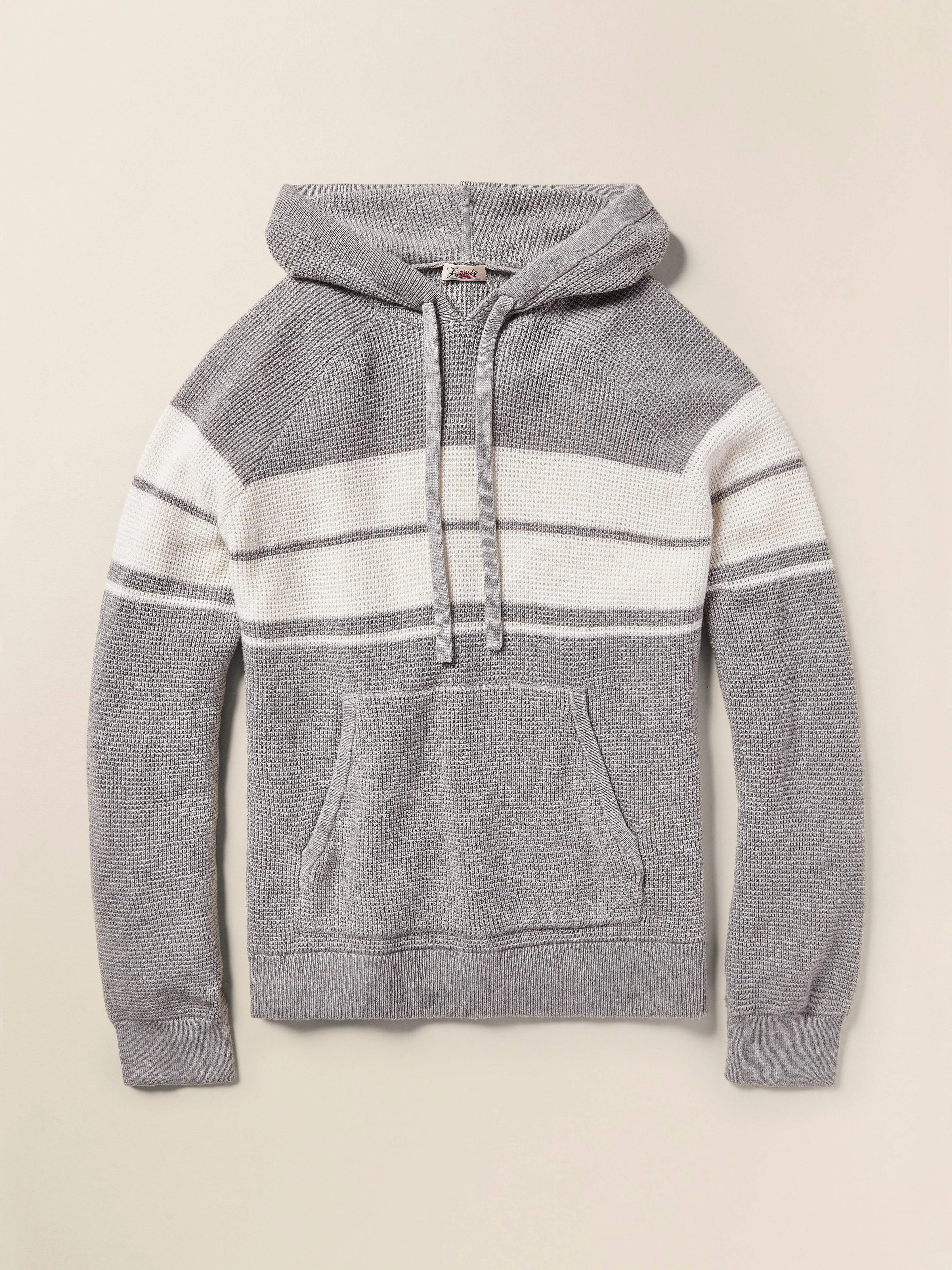 Throwback Waffle Hoodie - Shadow Coast Stripe sold by Faherty