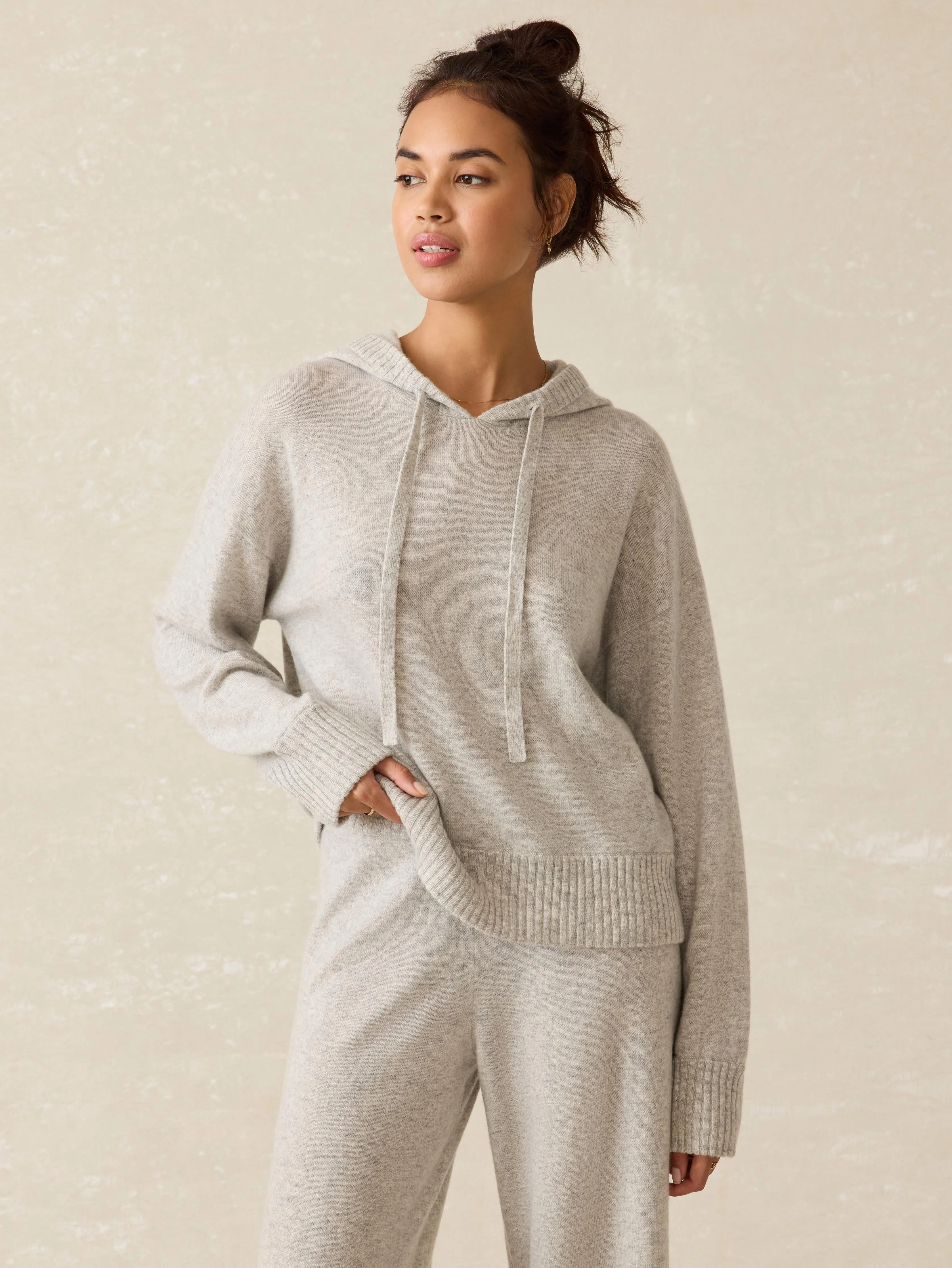 Tropical Cashmere Hoodie - Light Grey Heather sold by Faherty