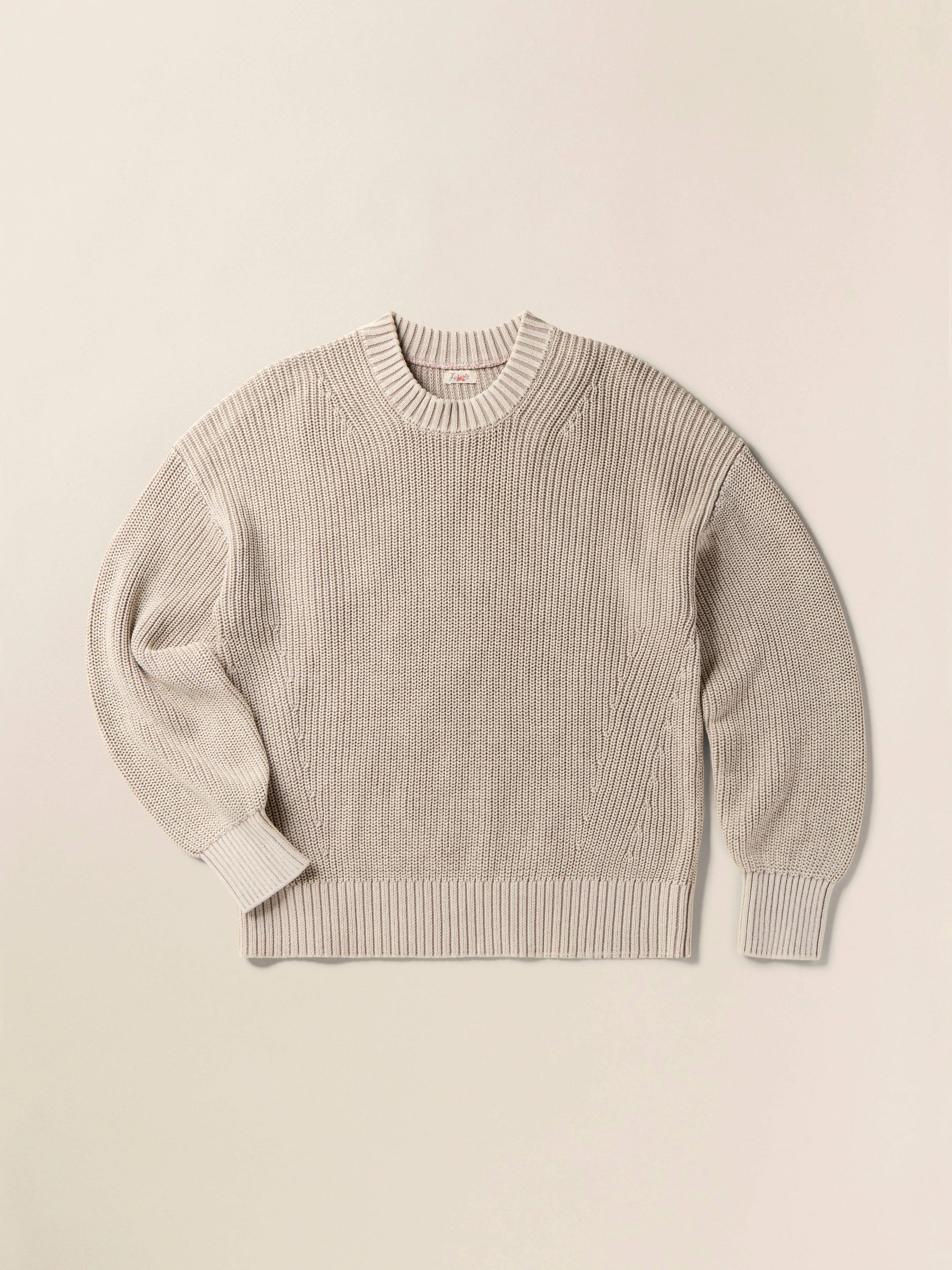 Sunwashed Cotton Fisherman Sweater - Sand Shell sold by Faherty