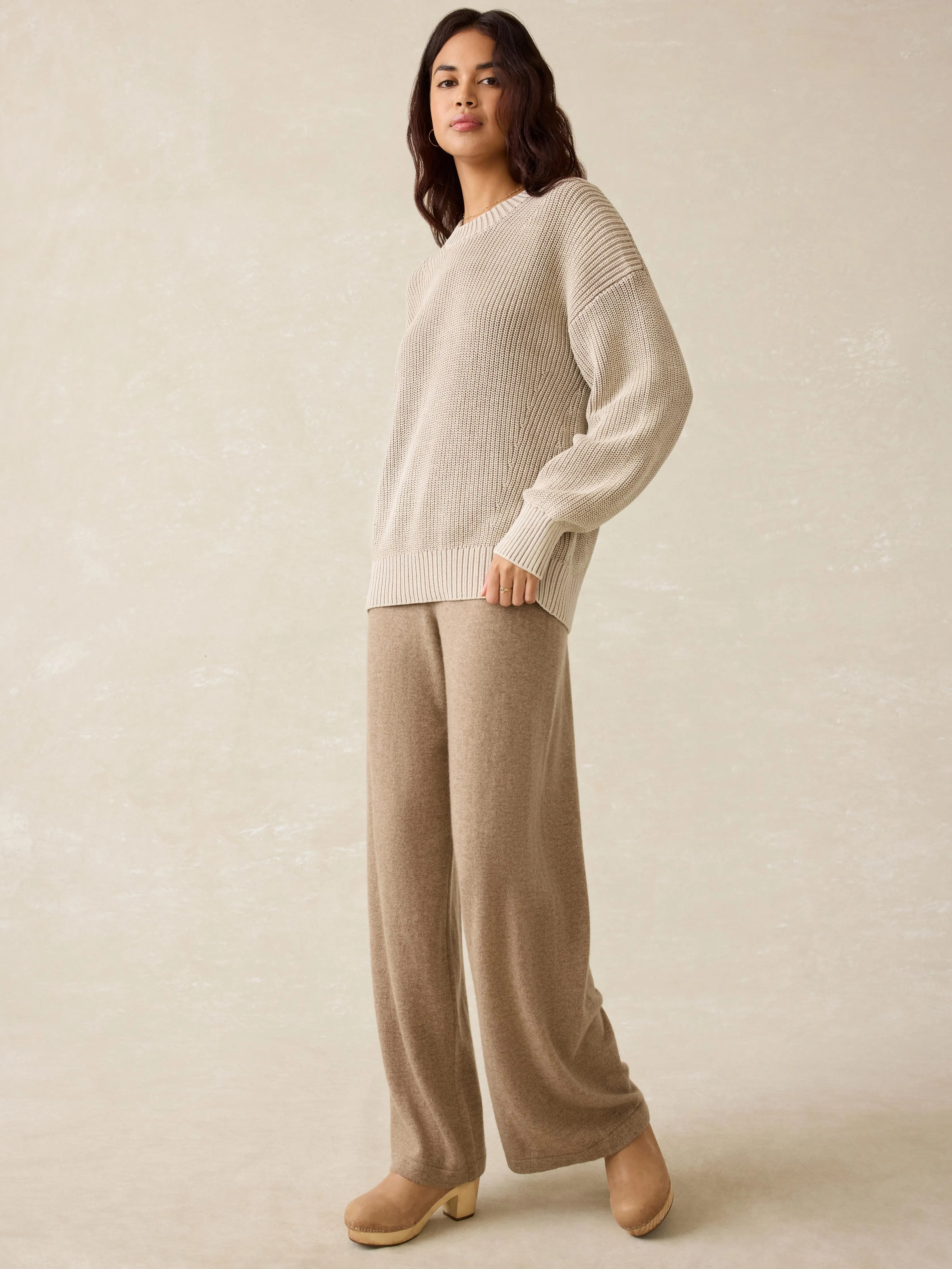 Sunwashed Cotton Fisherman Sweater - Sand Shell sold by Faherty product image thumbnail 4