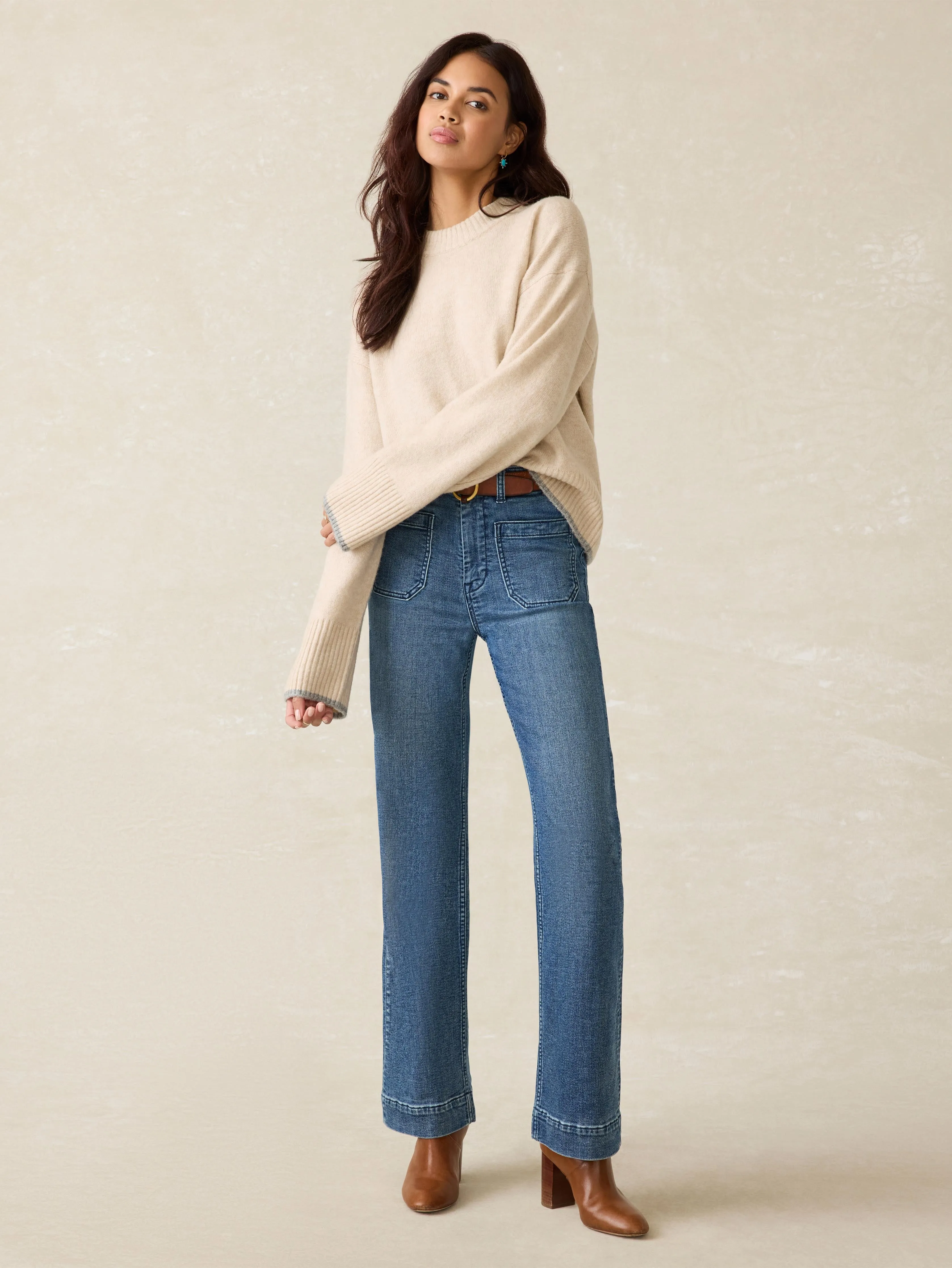 Snowdrift Sweater - Oatmeal sold by Faherty product image thumbnail 3