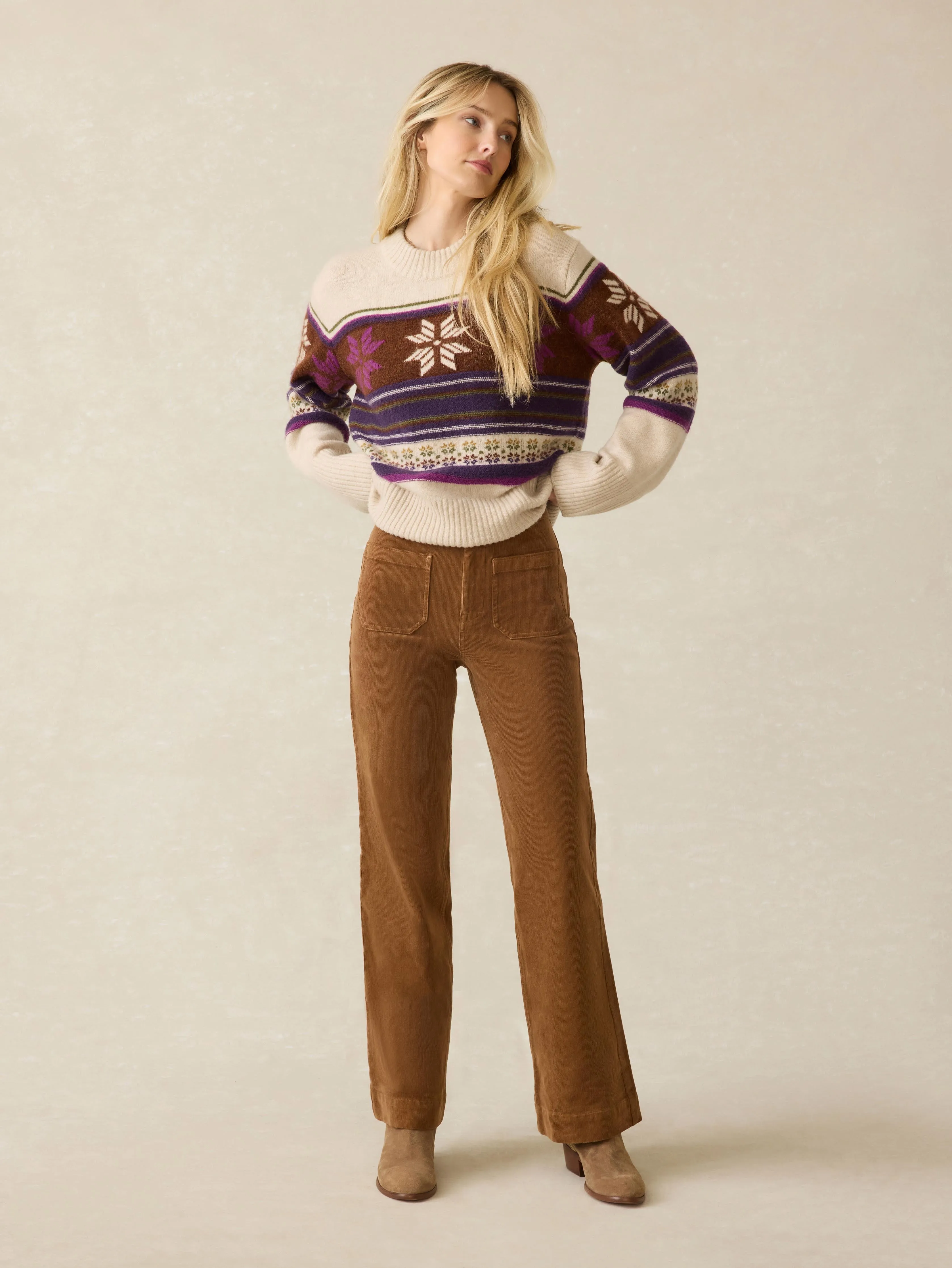 Snowdrift Sweater - Multi Snowflake sold by Faherty product image thumbnail 3