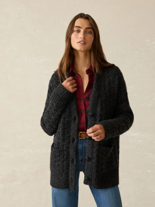 Frost Relaxed Cardigan - Charcoal sold by Faherty