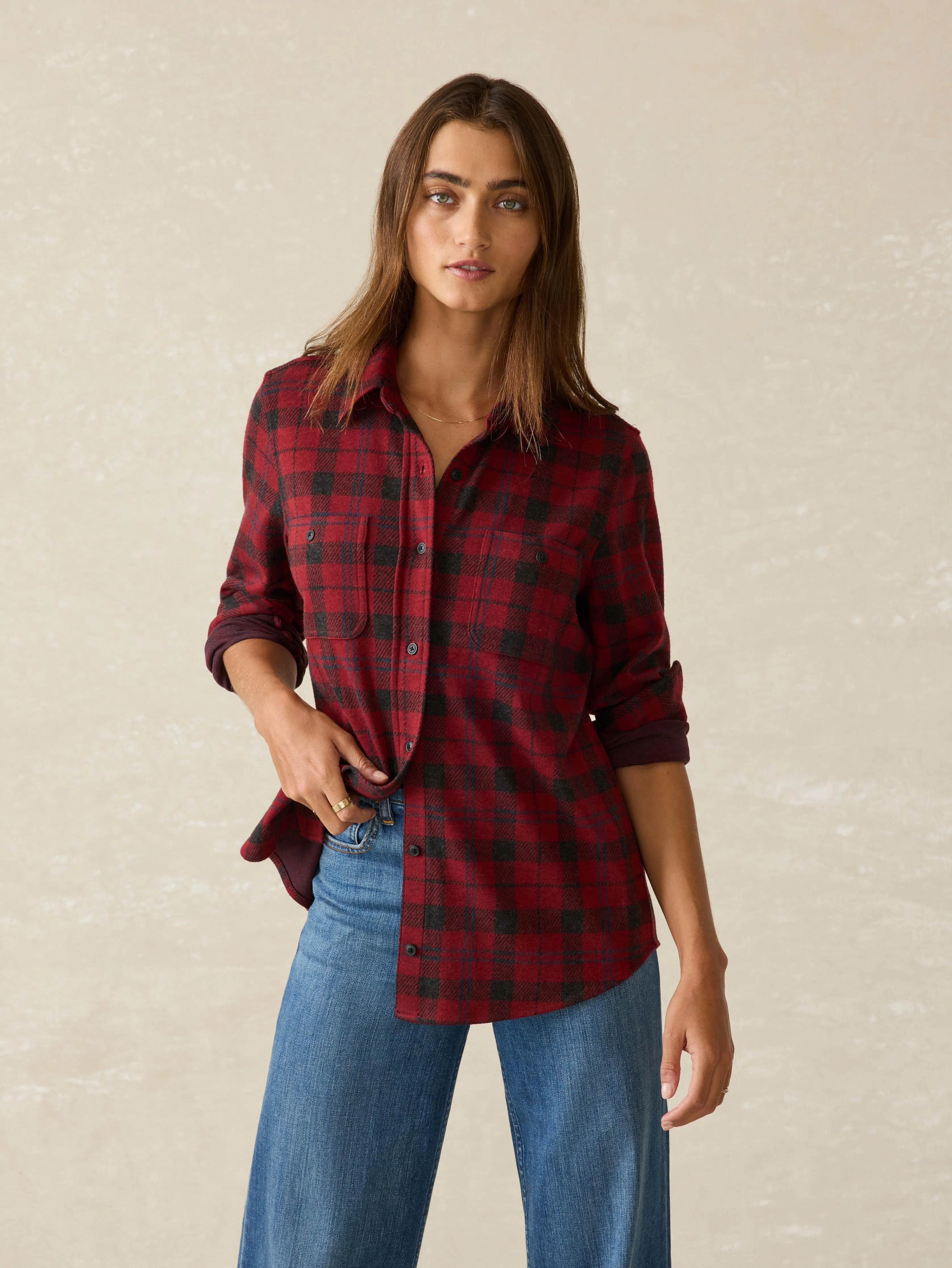 Legend™ Classic Sweater Shirt - Cherry Creek Plaid sold by Faherty product image thumbnail 3