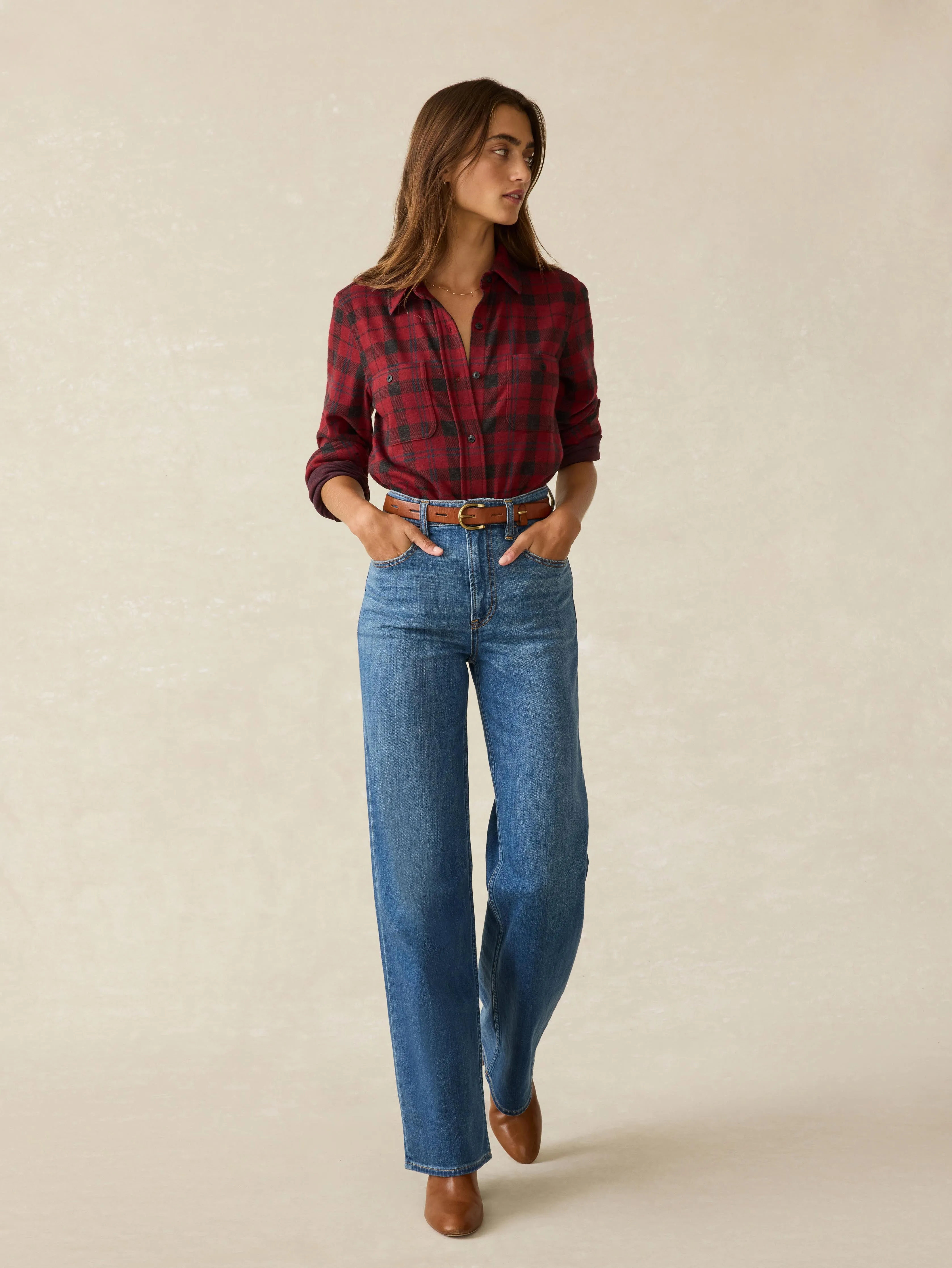 Legend™ Classic Sweater Shirt - Cherry Creek Plaid sold by Faherty product image thumbnail 5