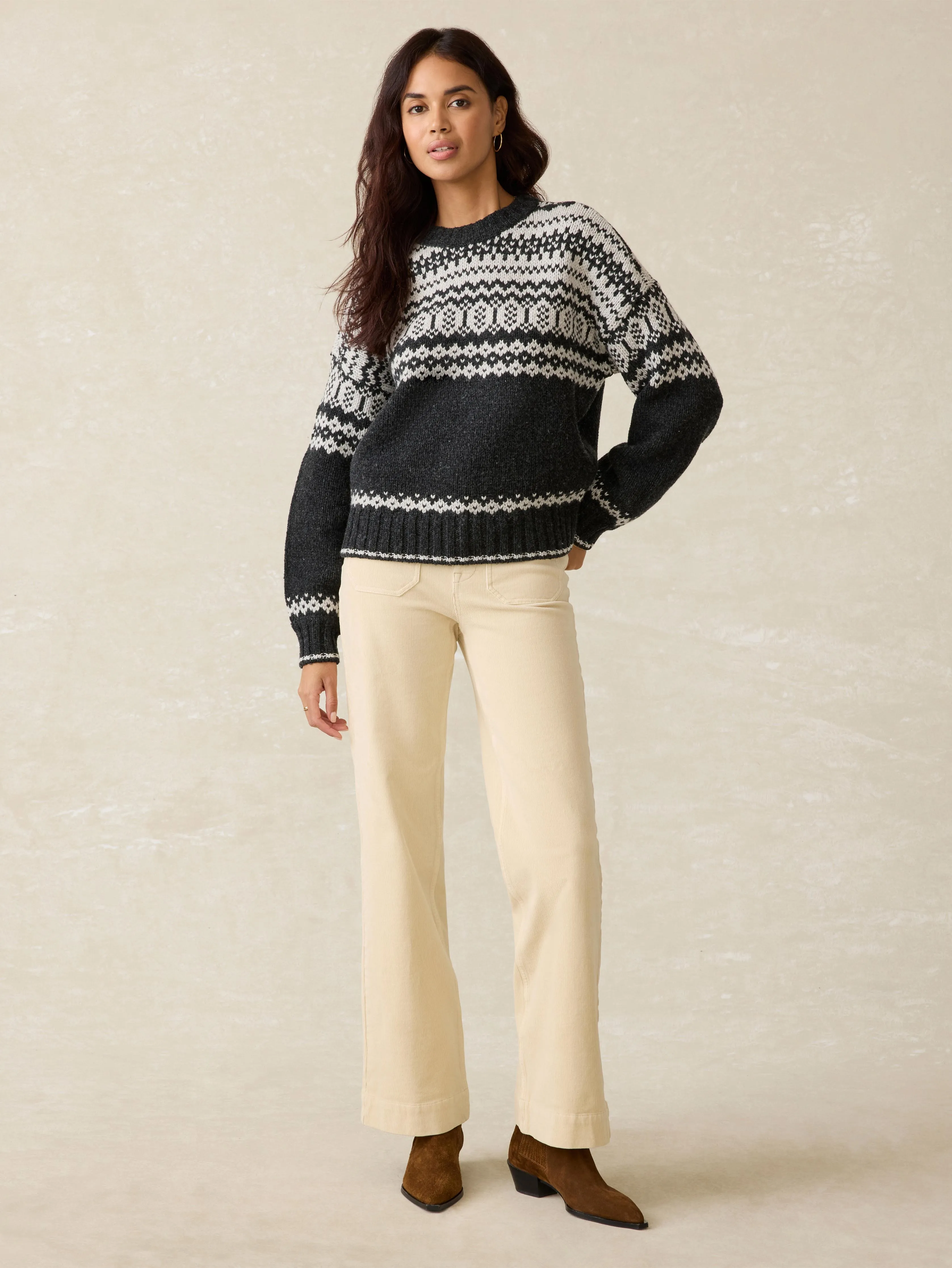 Willow Creek Sweater - Grey Valley Fairisle sold by Faherty product image thumbnail 4