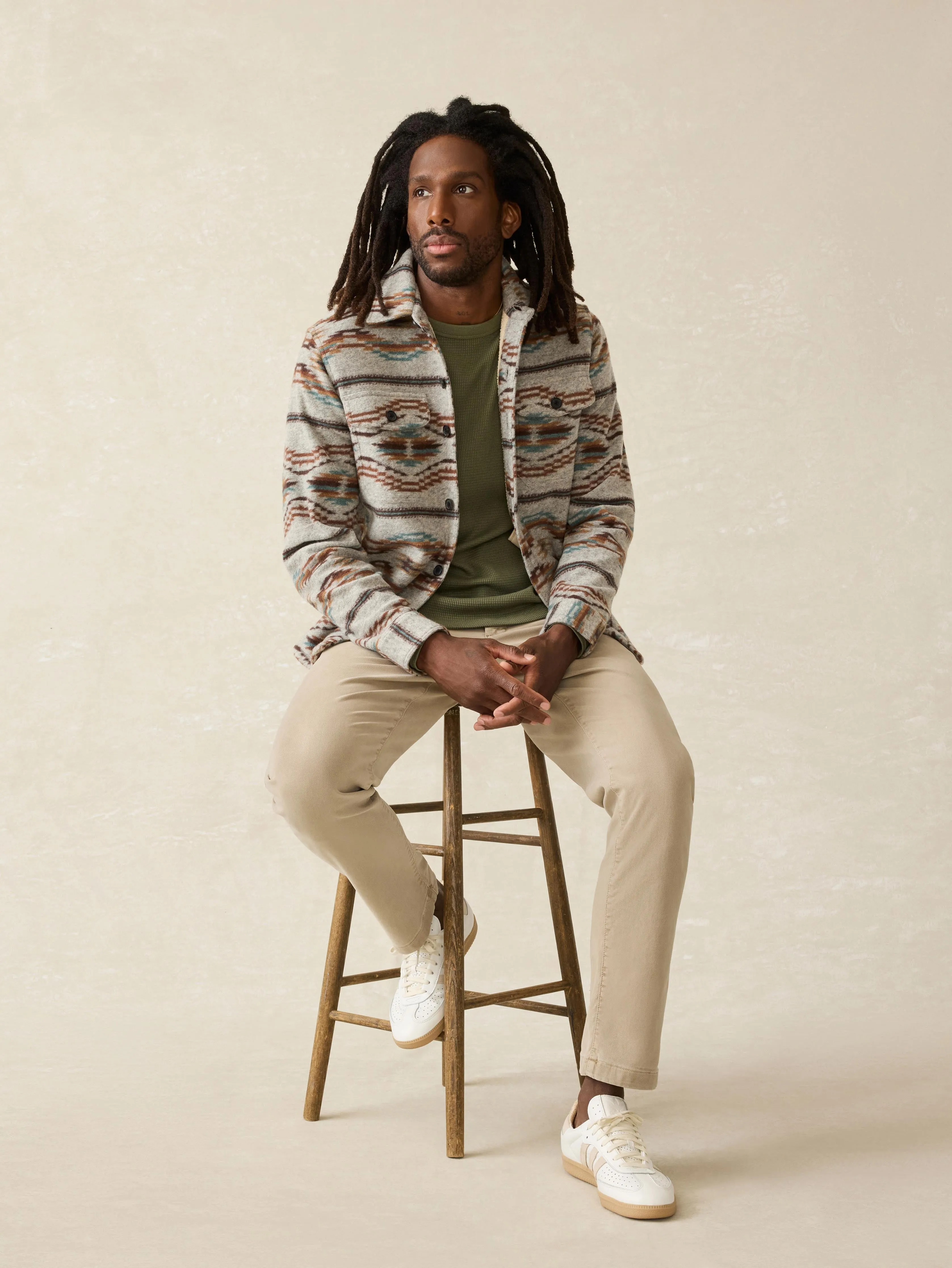 Long-Sleeve Cloud Waffle Crew - Deep Fern Heather sold by Faherty product image thumbnail 4