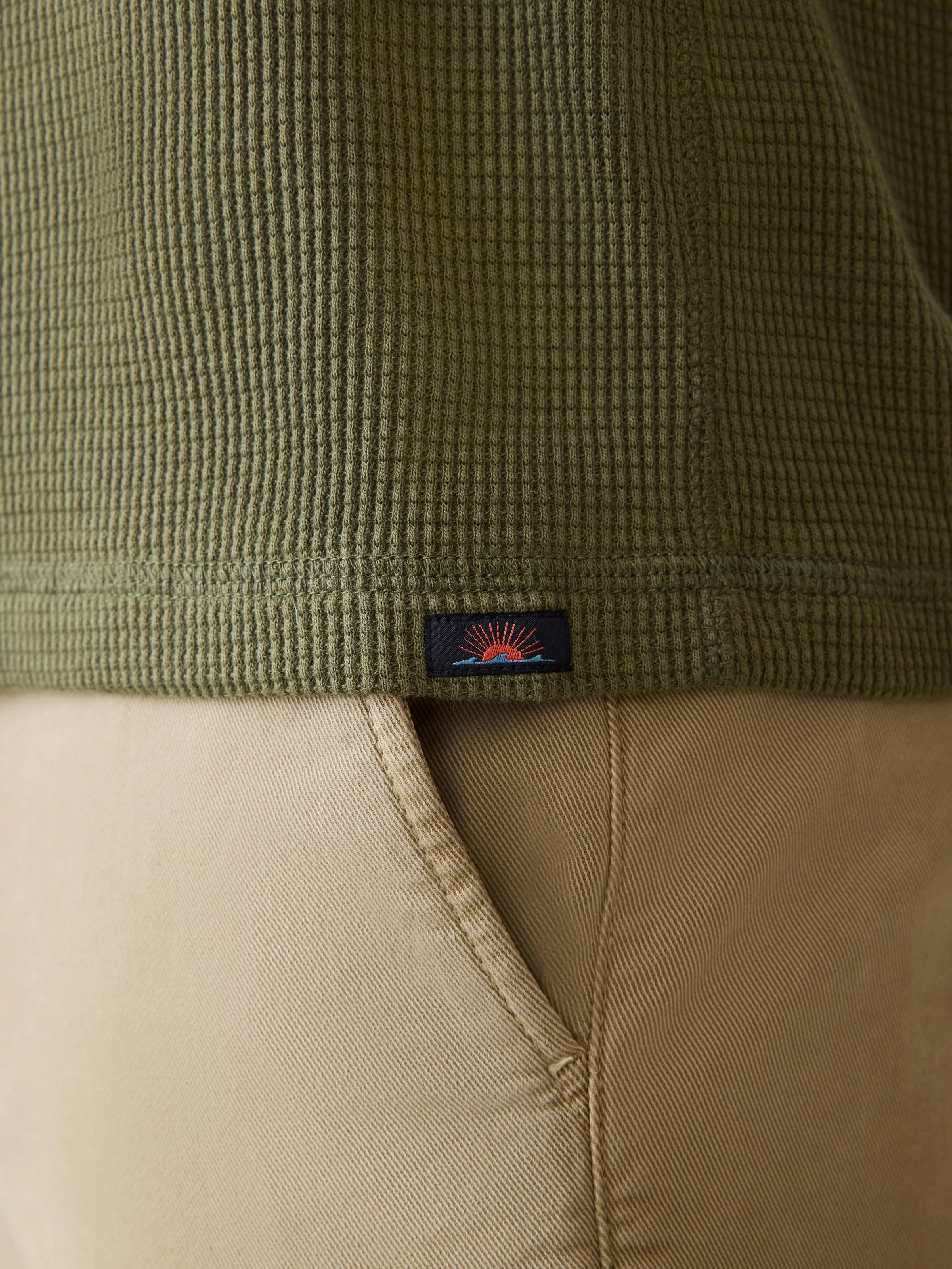 Long-Sleeve Cloud Waffle Crew - Deep Fern Heather sold by Faherty product image thumbnail 2